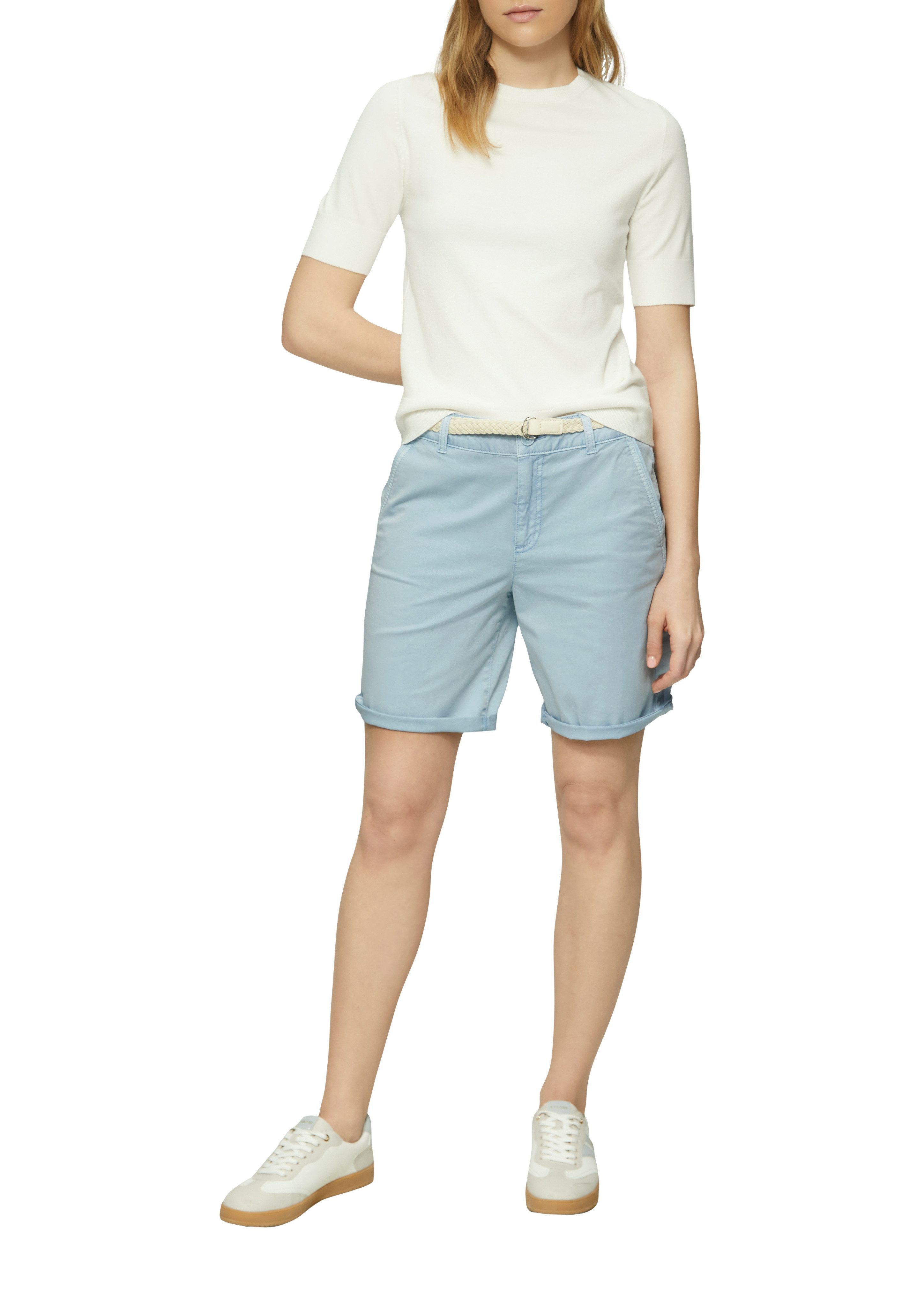 s.Oliver Chino-short met gevlochten riem