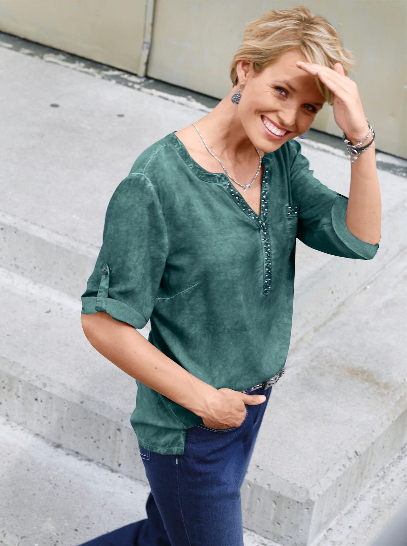 Classic Basics Blouse met korte mouwen