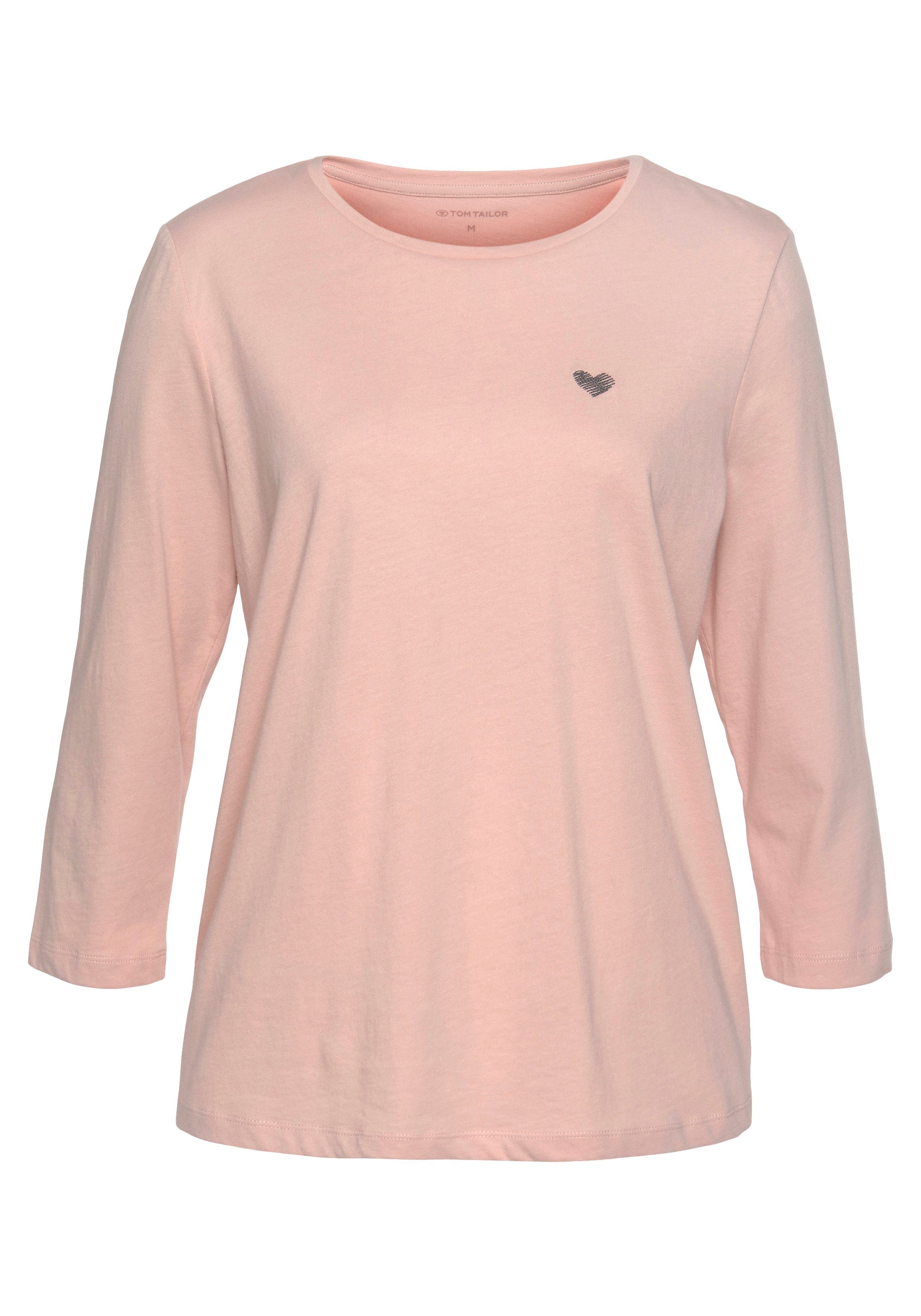 Tom Tailor Shirt met 3/4-mouwen dubbel - strepen + uni (2-delig, Set van 2)