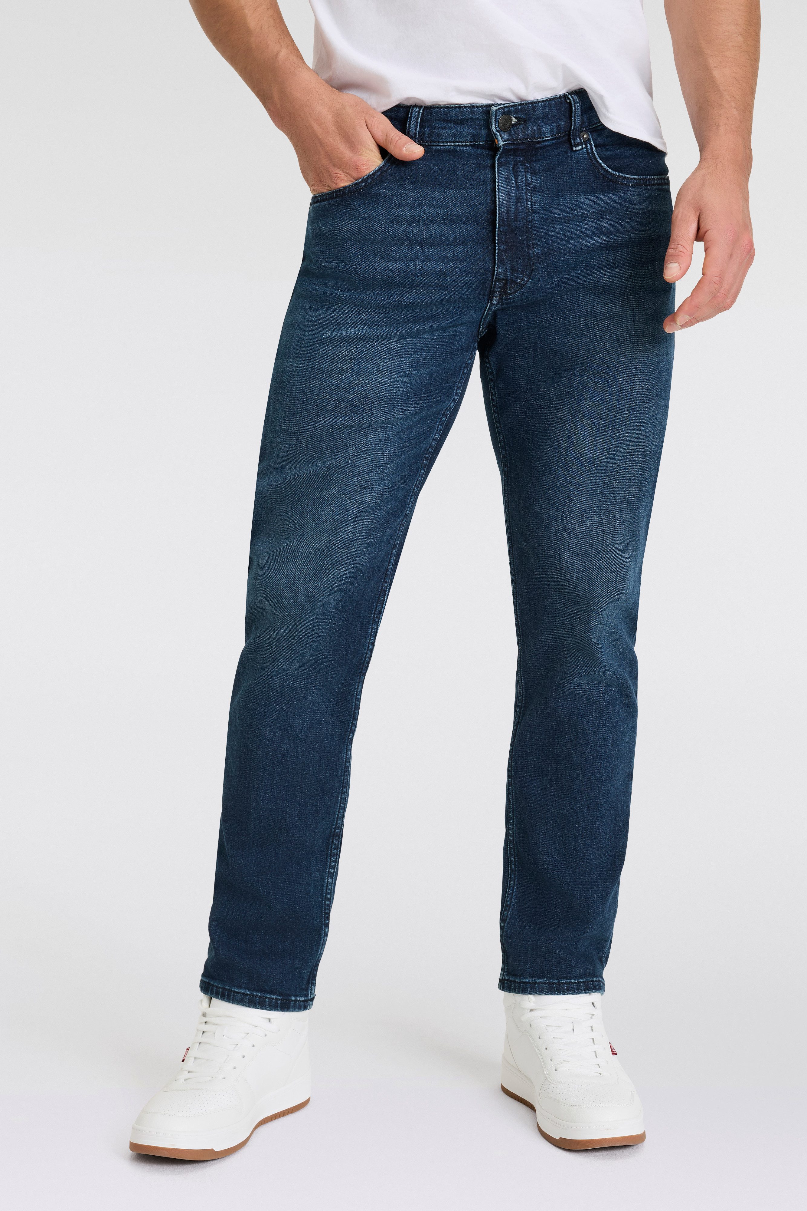 Boss Orange Regular fit jeans TROY BO five-pocketsmodel heren straight jeans maat 33 blauw