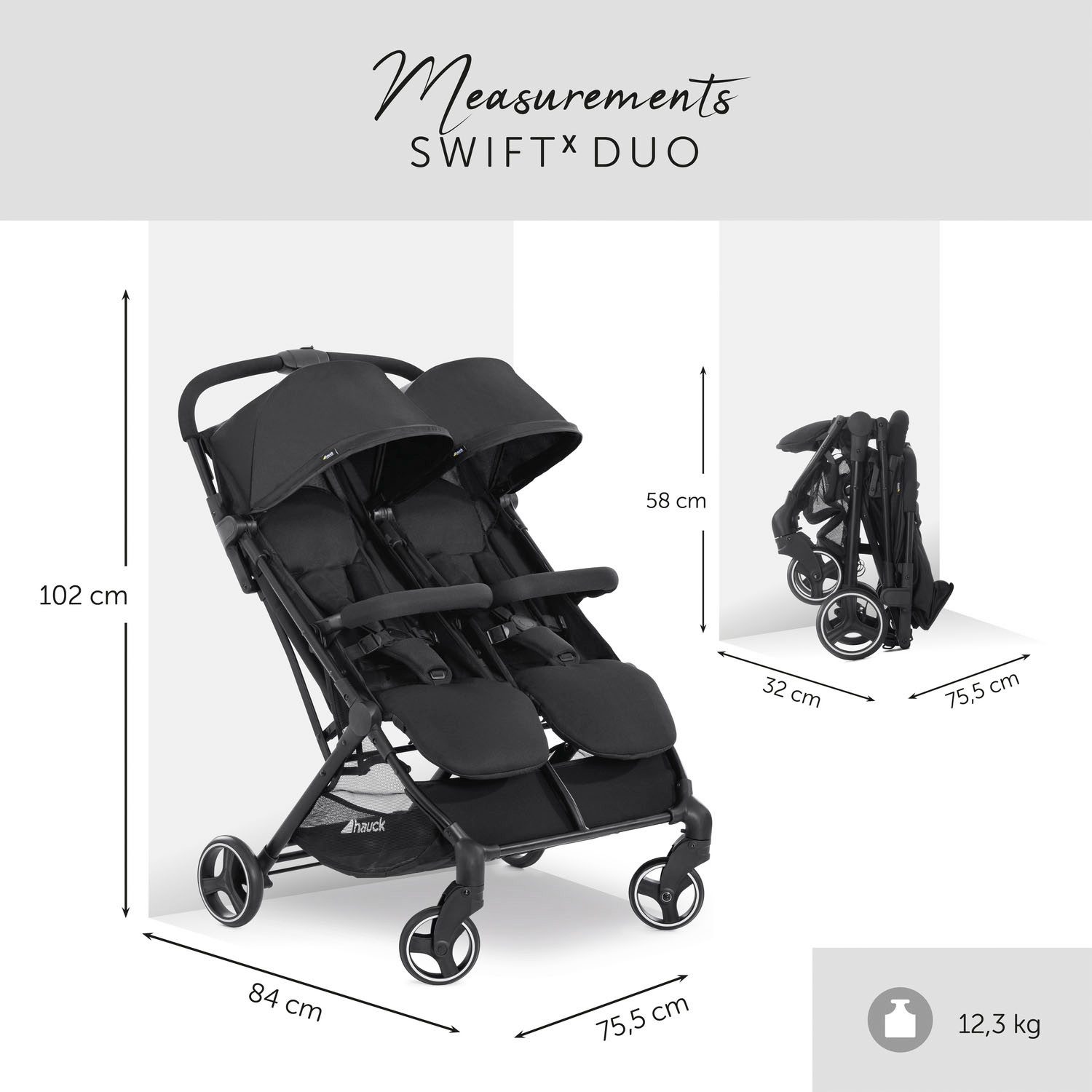Hauck Duobuggy Swift X Duo, black