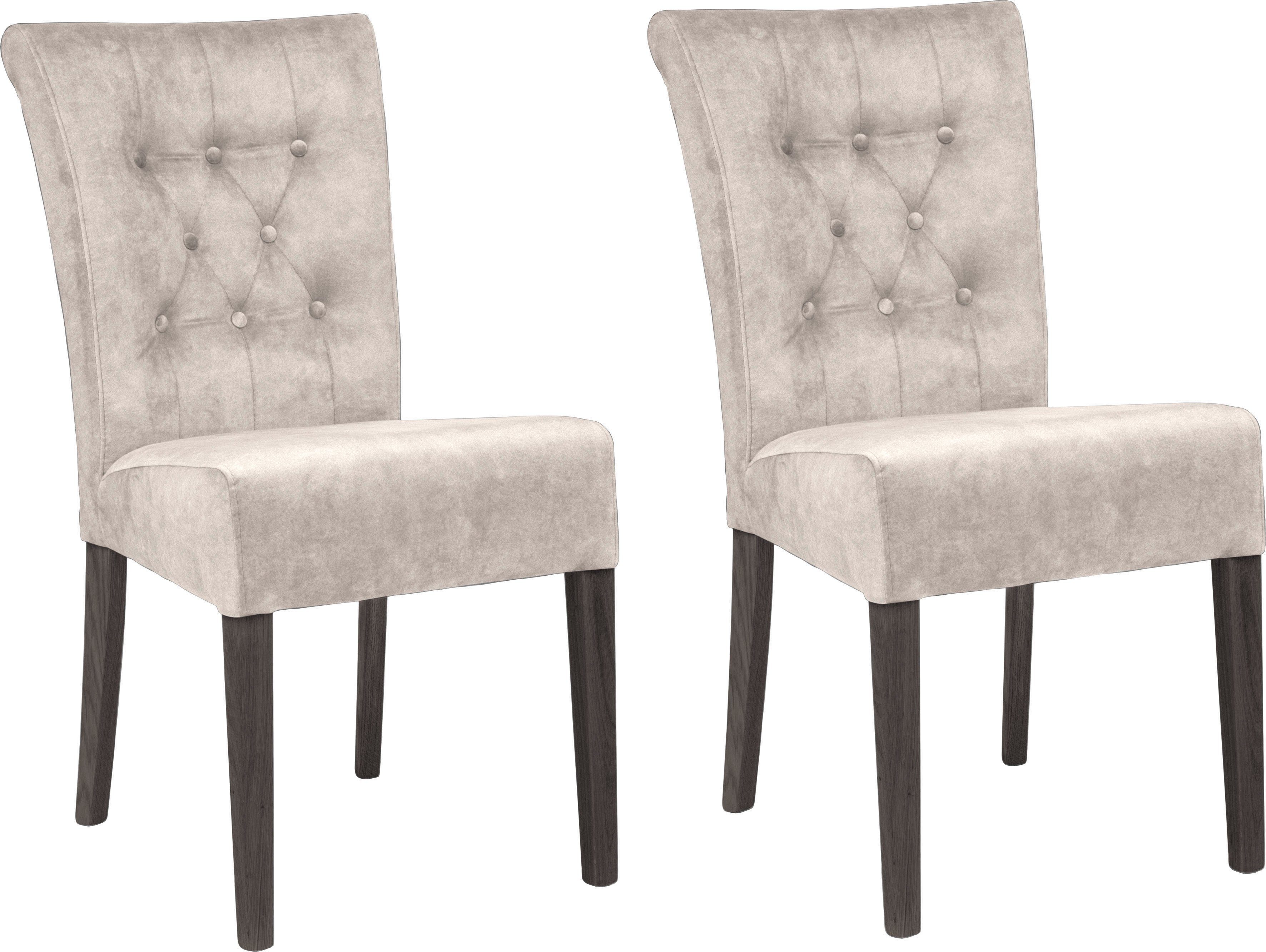 Home affaire Eetkamerstoel Queen BESTSELLER Gestoffeerde stoel met knoopdetails, set van 2, 4 of 6