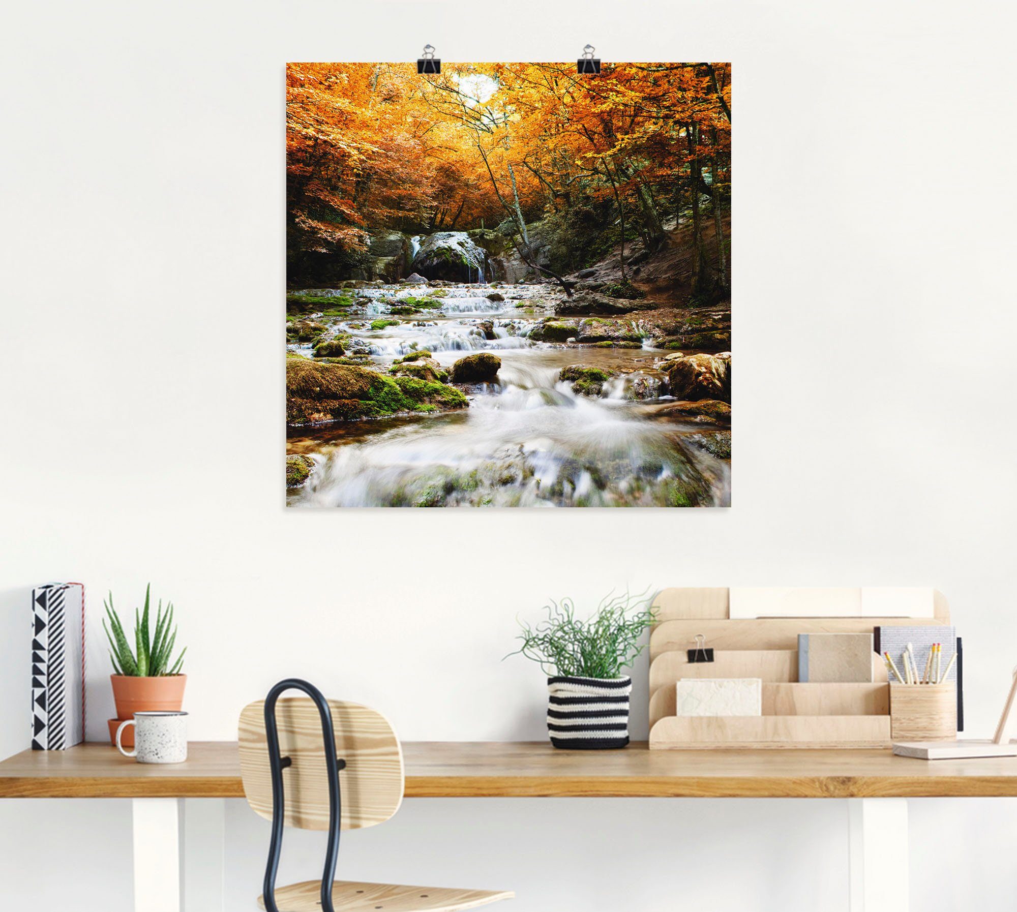 Artland Artprint Herfstige waterval als poster, muursticker in verschillende maten