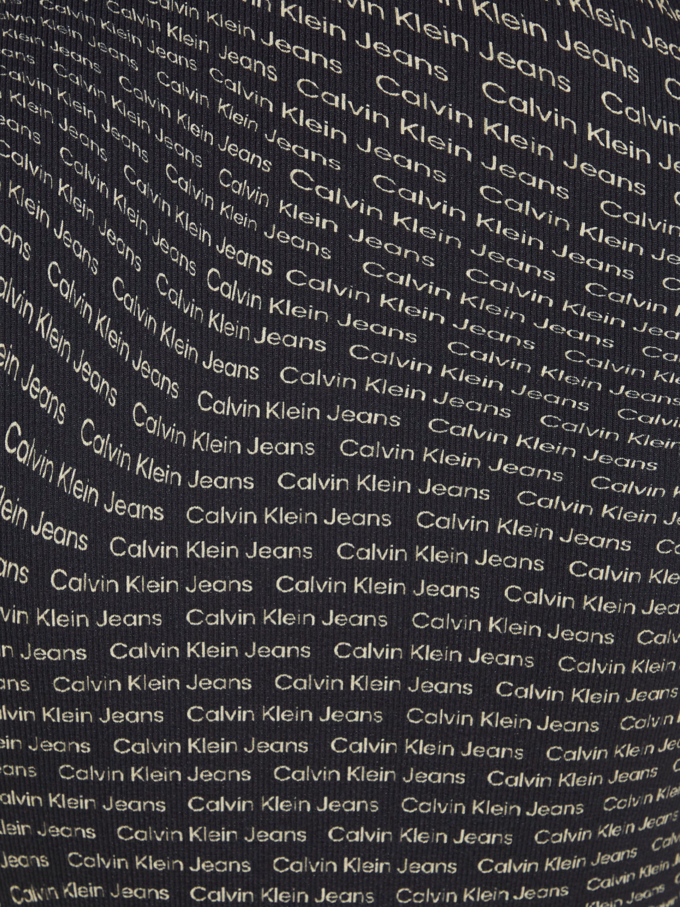 Calvin Klein Shirt met staande kraag AOP RIB TEE met een logo-opschrift