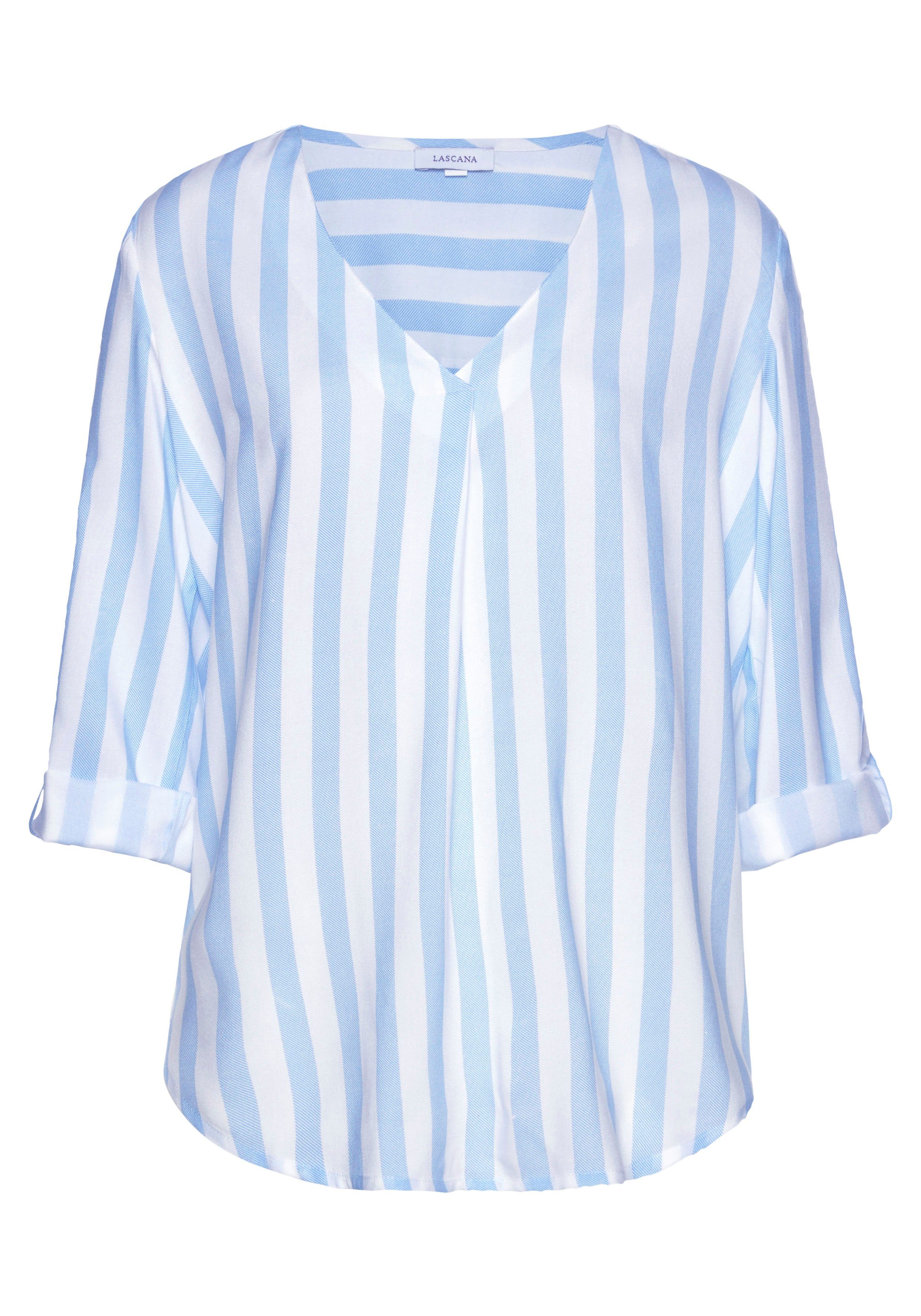 Lascana Blouse zonder sluiting met streep-print, lichte geweven stof, damesblouse