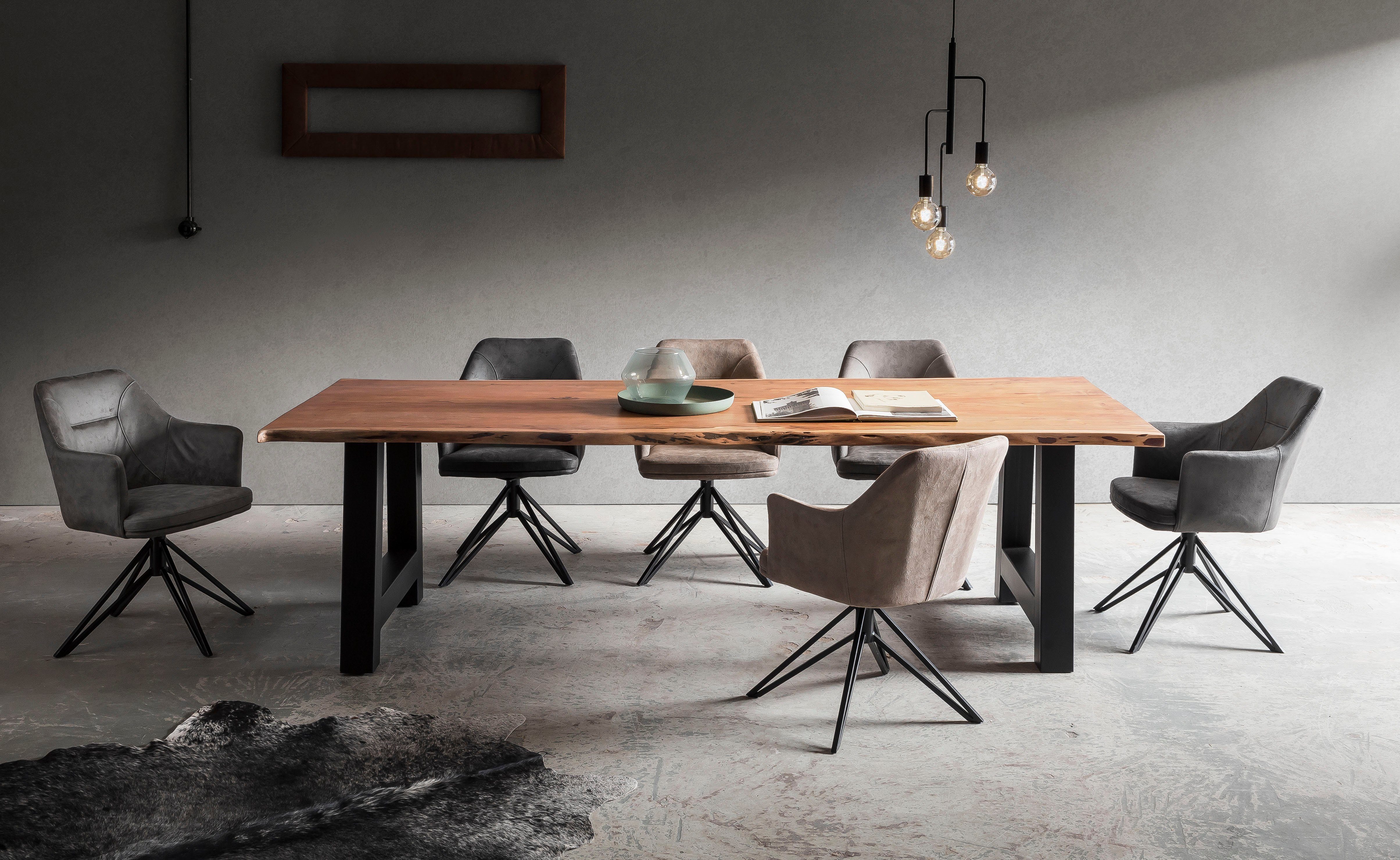 Home affaire Eettafel Manhattan met a-vormig metalen frame