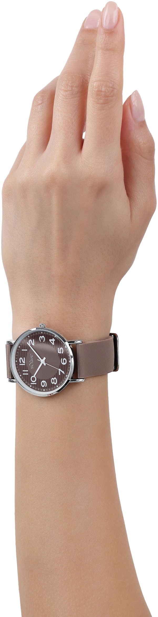 s.Oliver Kwartshorloge Horloge, dameshorloge, analoog, siliconen band