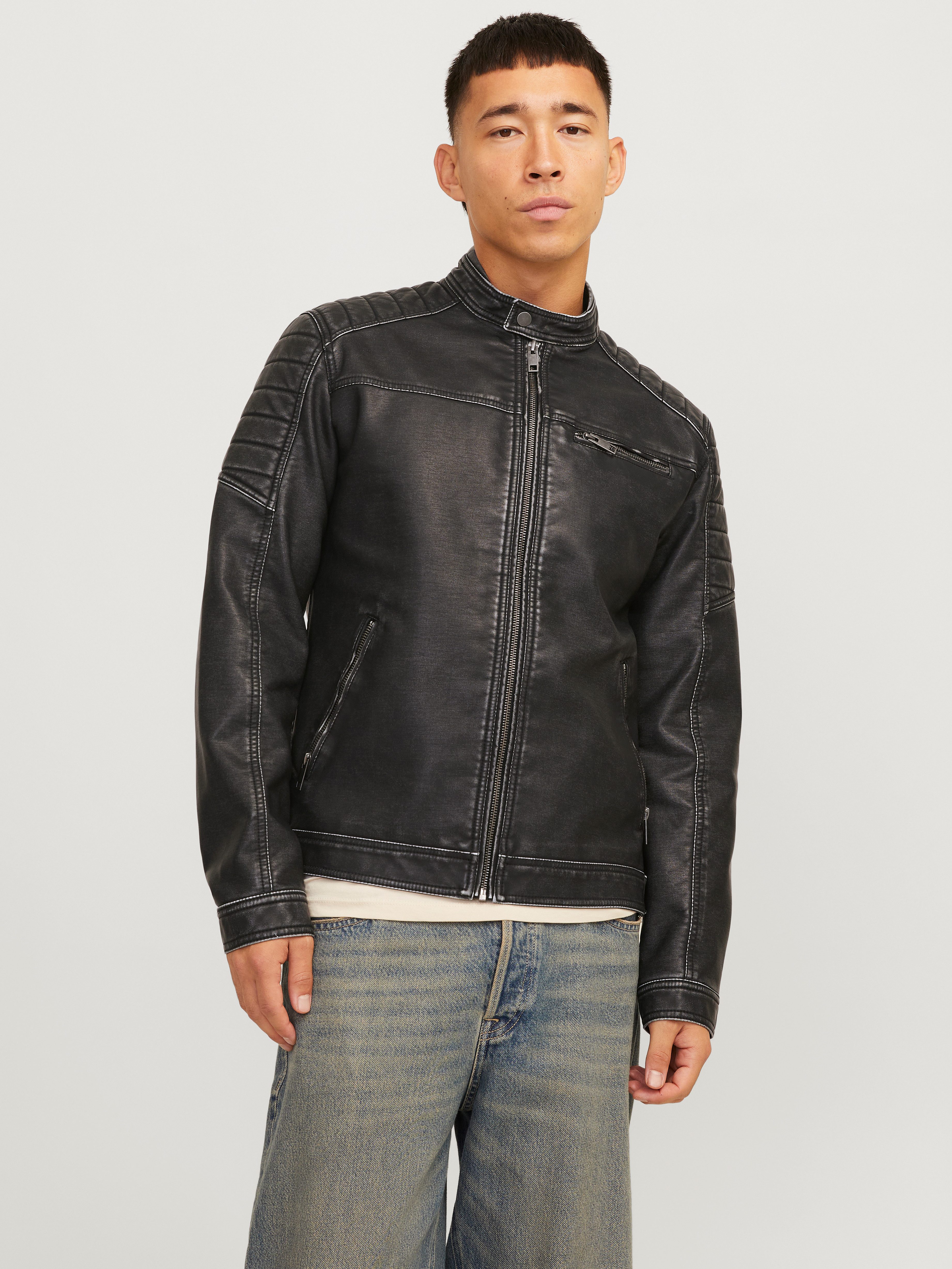 Jack & Jones Imitatieleren jack JJEROCKY WASHED PU JACKET NOOS