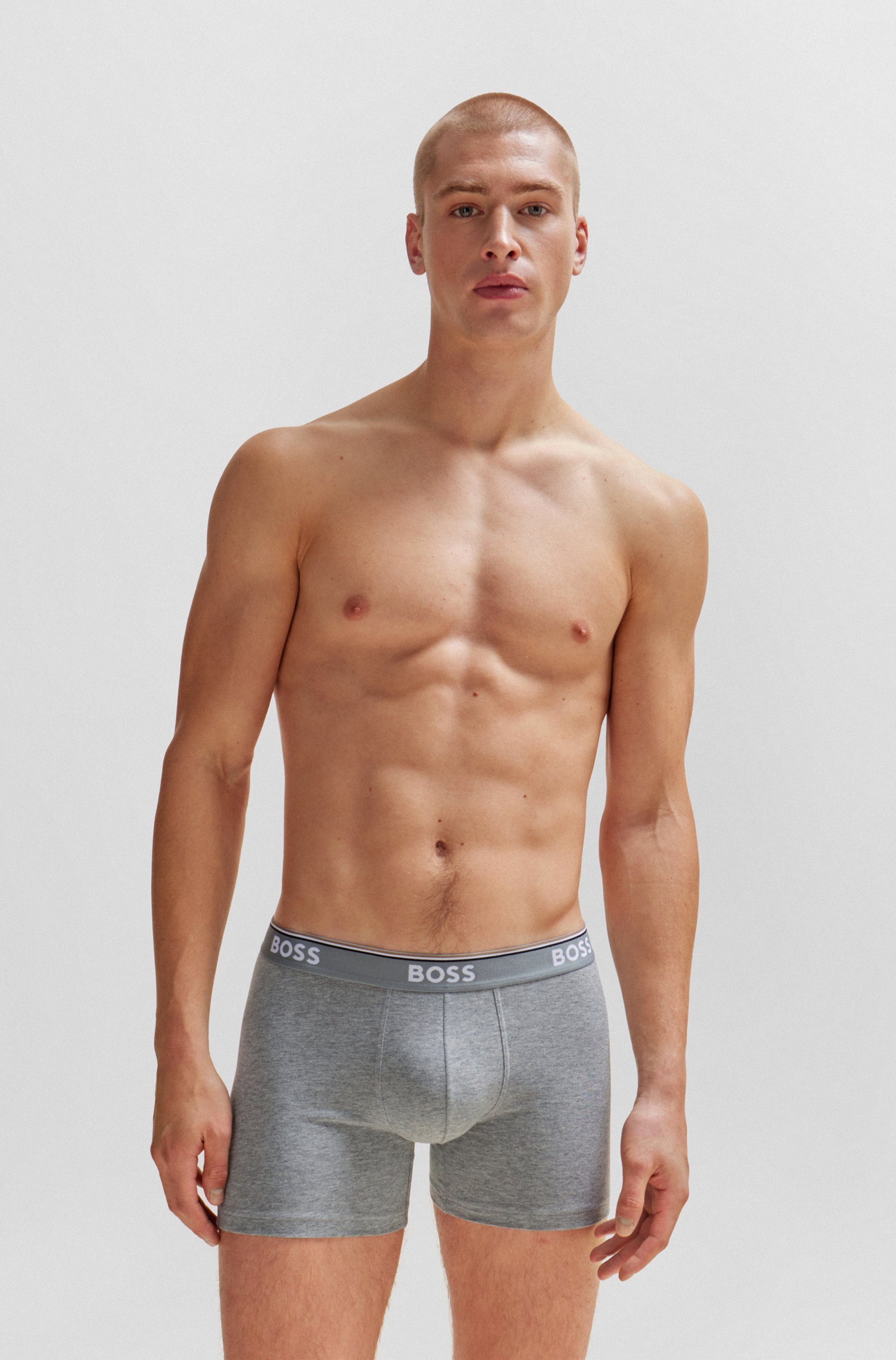 BOSS Lange boxershort BRIEF 3 PACK met in kleur bijpassende weefband (3 stuks)