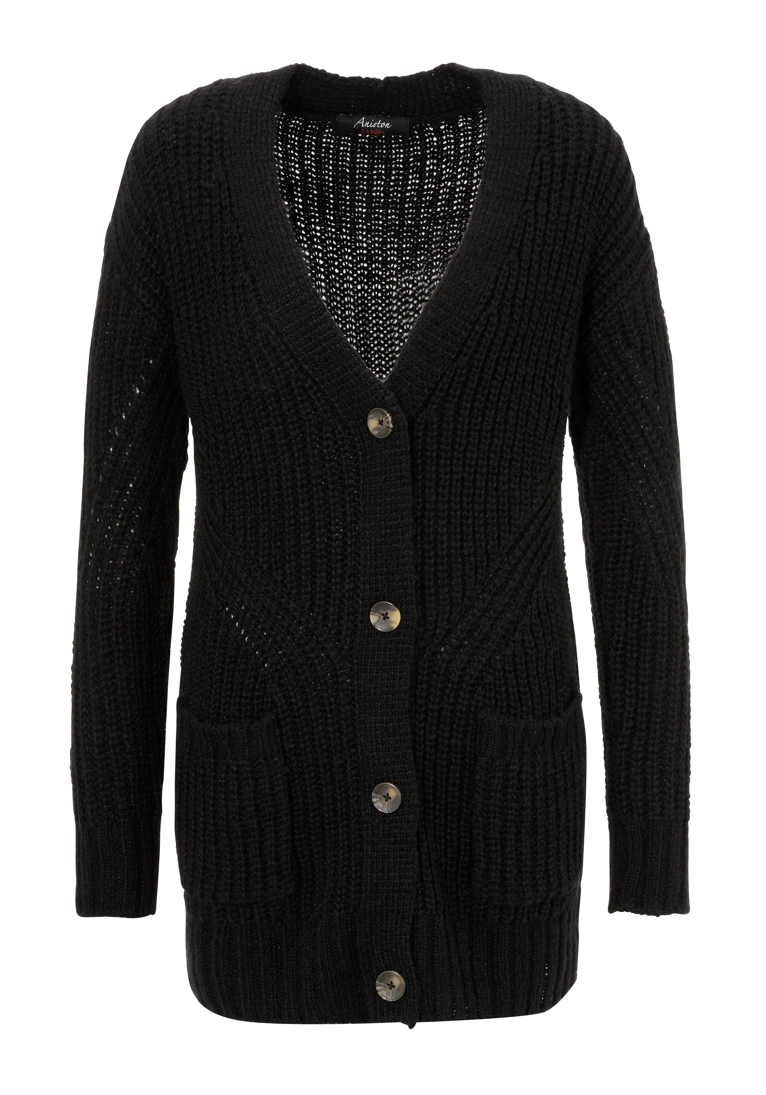 Aniston CASUAL Vest met prachtig breipatroon