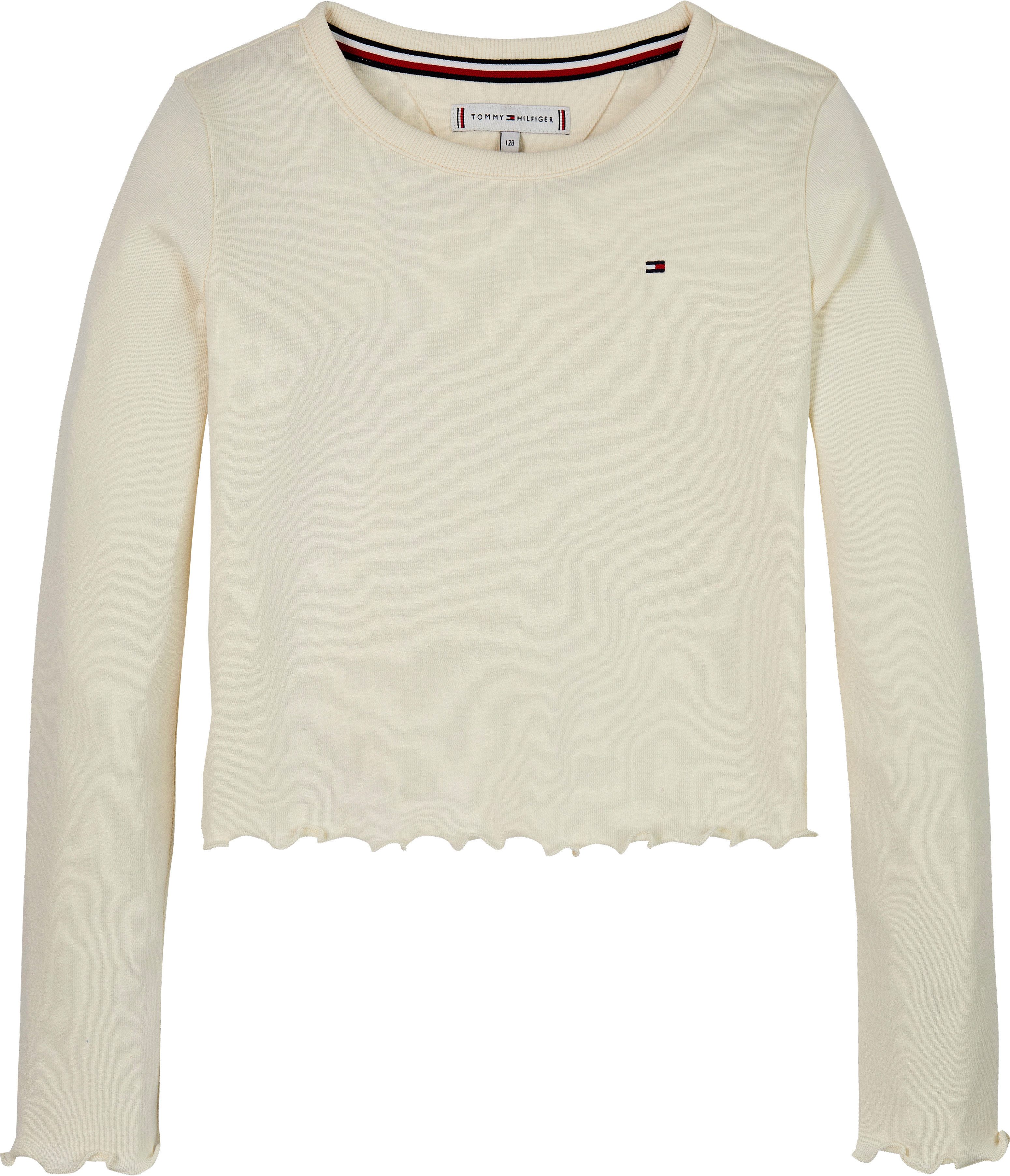 Tommy Hilfiger Shirt met lange mouwen SLUB KNIT TOP LS met golvende zoom