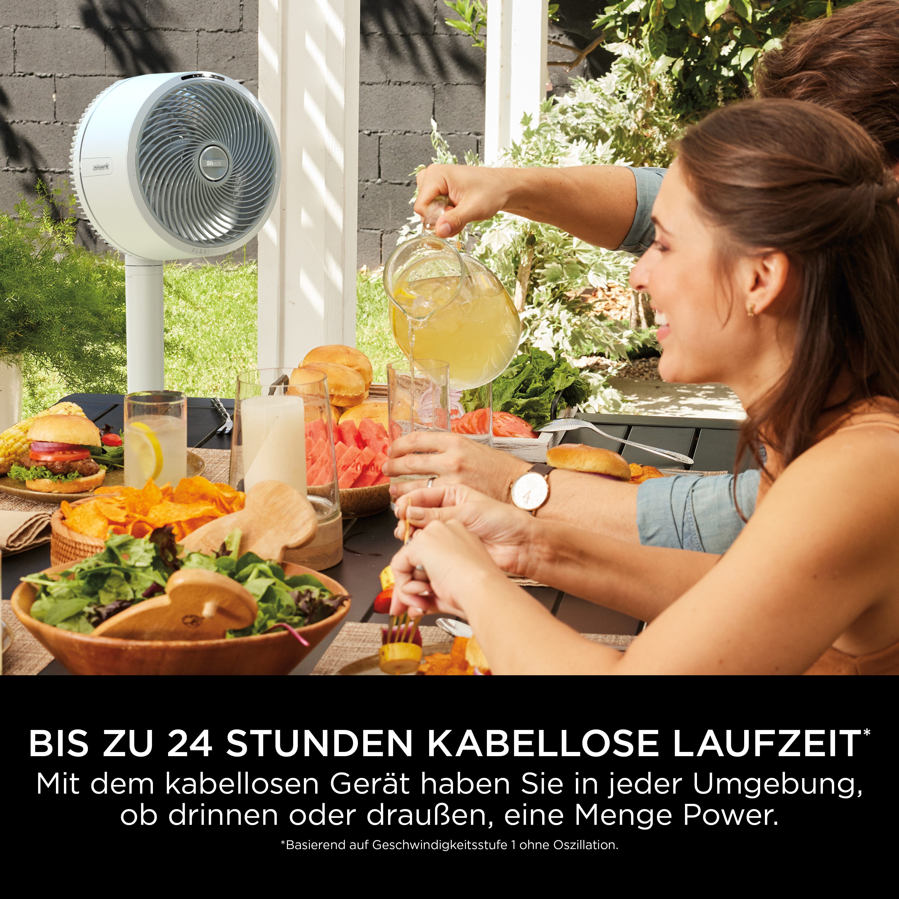 Shark Staande accu-ventilator FlexBreeze FA220EU Flüsterstille ventilator draadloos & bedraad inzetbaar