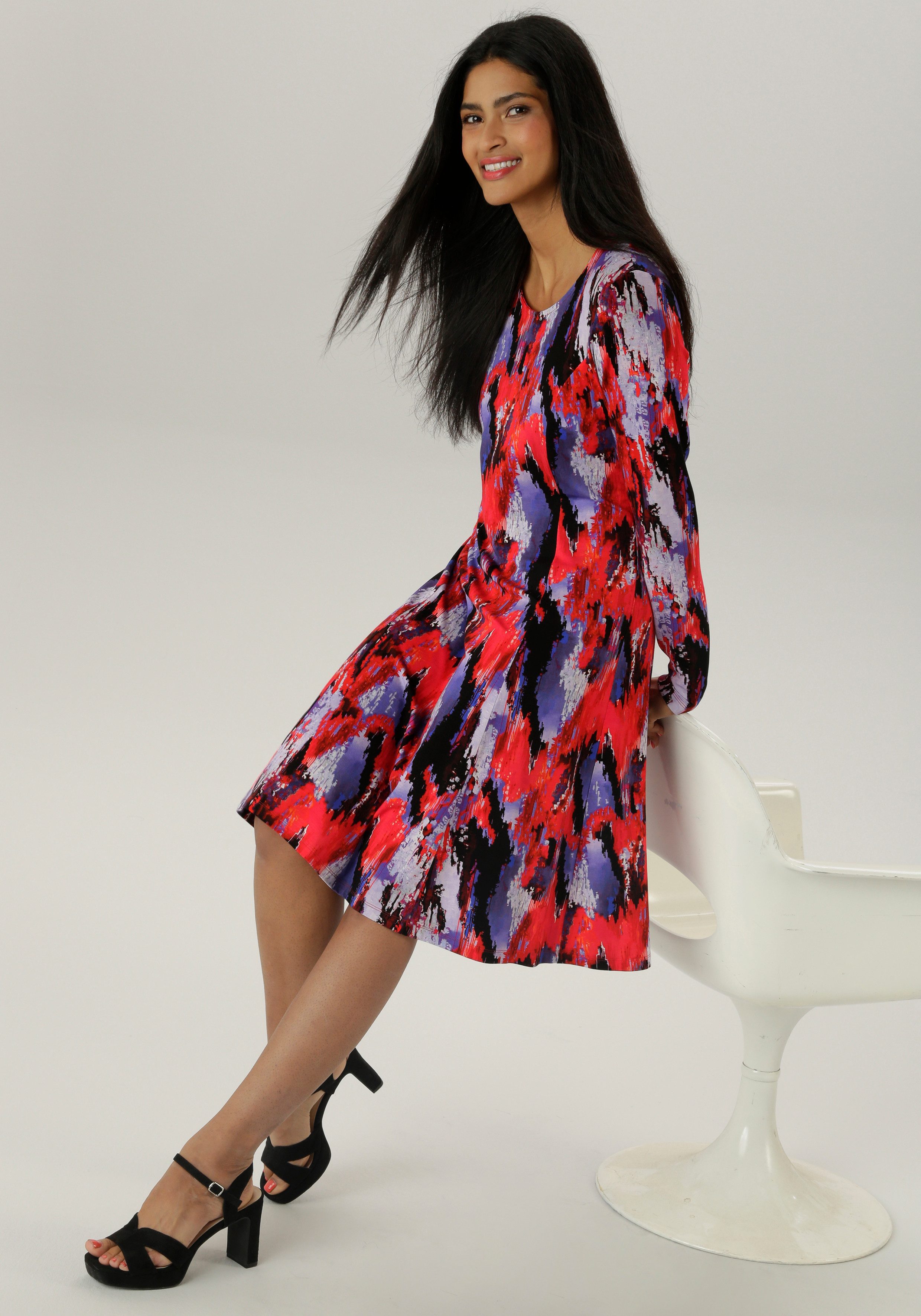 Aniston SELECTED Jerseyjurk in moderne en abstracte kleurverloop - nieuwe collectie
