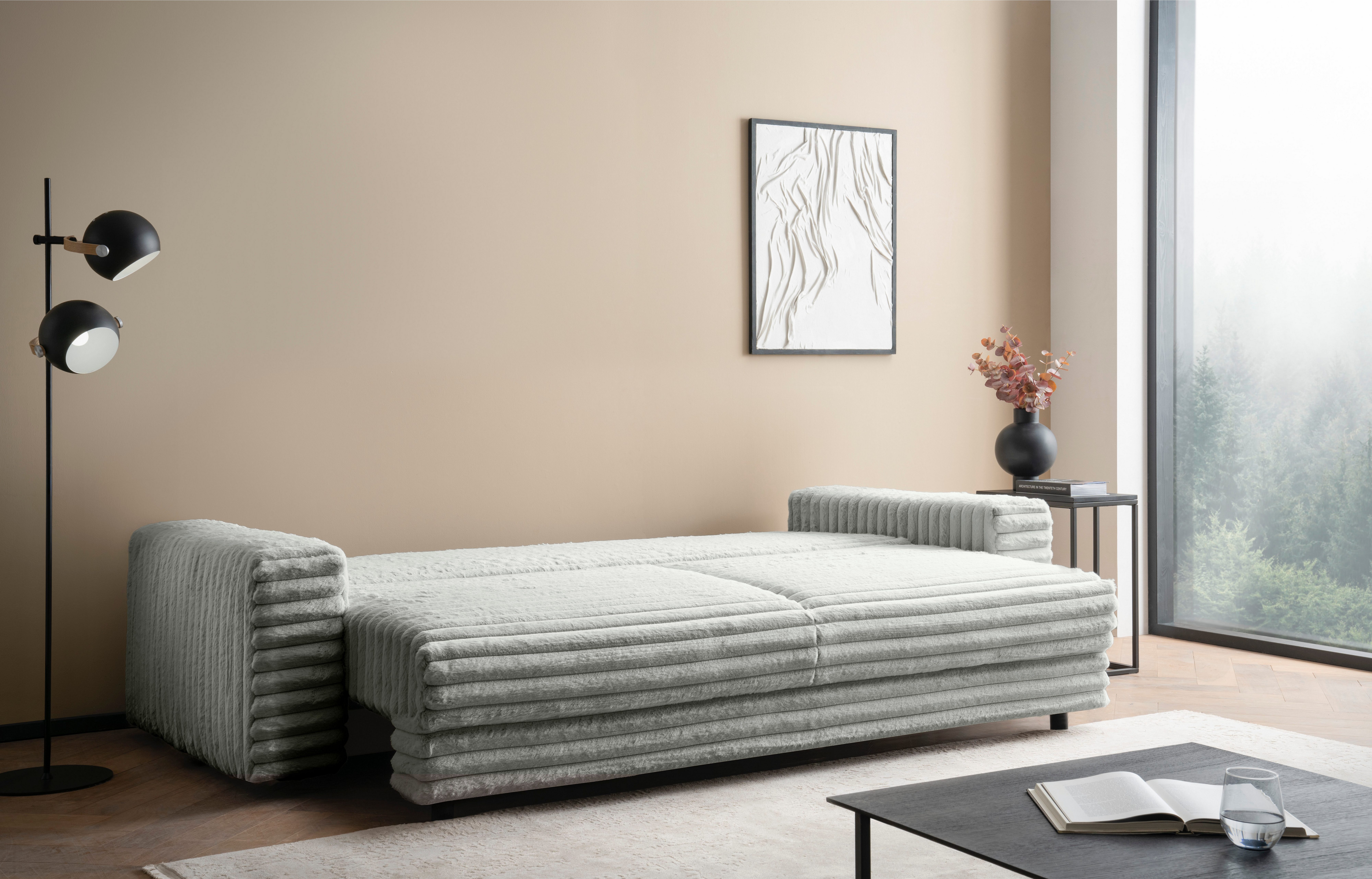 LeGer Home by Lena Gercke Slaapbank Imoga, kussen met slaapfunctie, 3-zits bank, bank met bedlade in moderne kleuren en stoffen, bedfunctie, ligoppervlak: 200x150 cm
