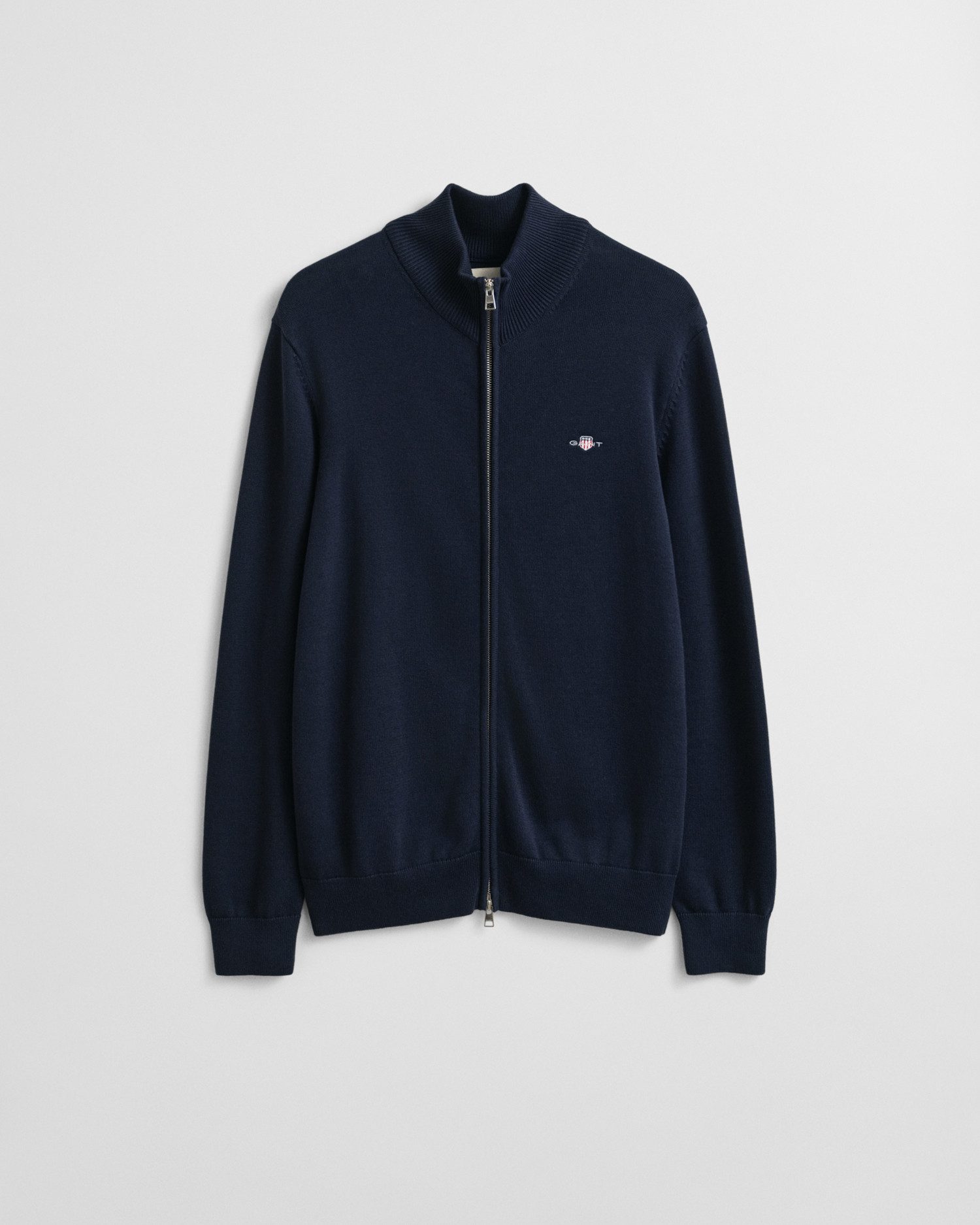 Gant Cardigan CASUAL COTTON ZIP CARDIGAN Met ribbels aan opstaande kraag, mouwen en zoom