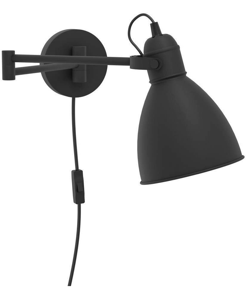 EGLO Wandlamp SAN PERI Wandlamp van metaal in zwart, lamp met schakelaar, E27 fitting (1 stuk)
