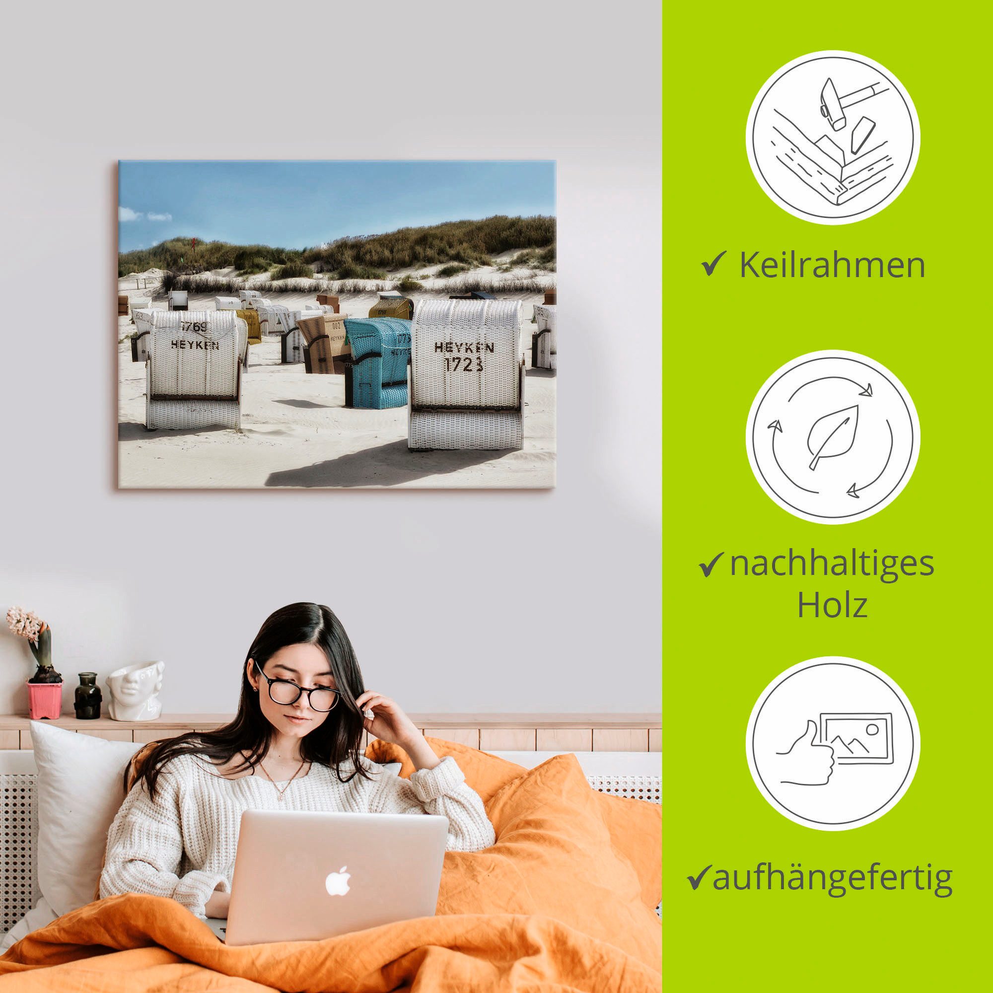 Artland Artprint Een dag aan zee als artprint op linnen, poster, muursticker in verschillende maten