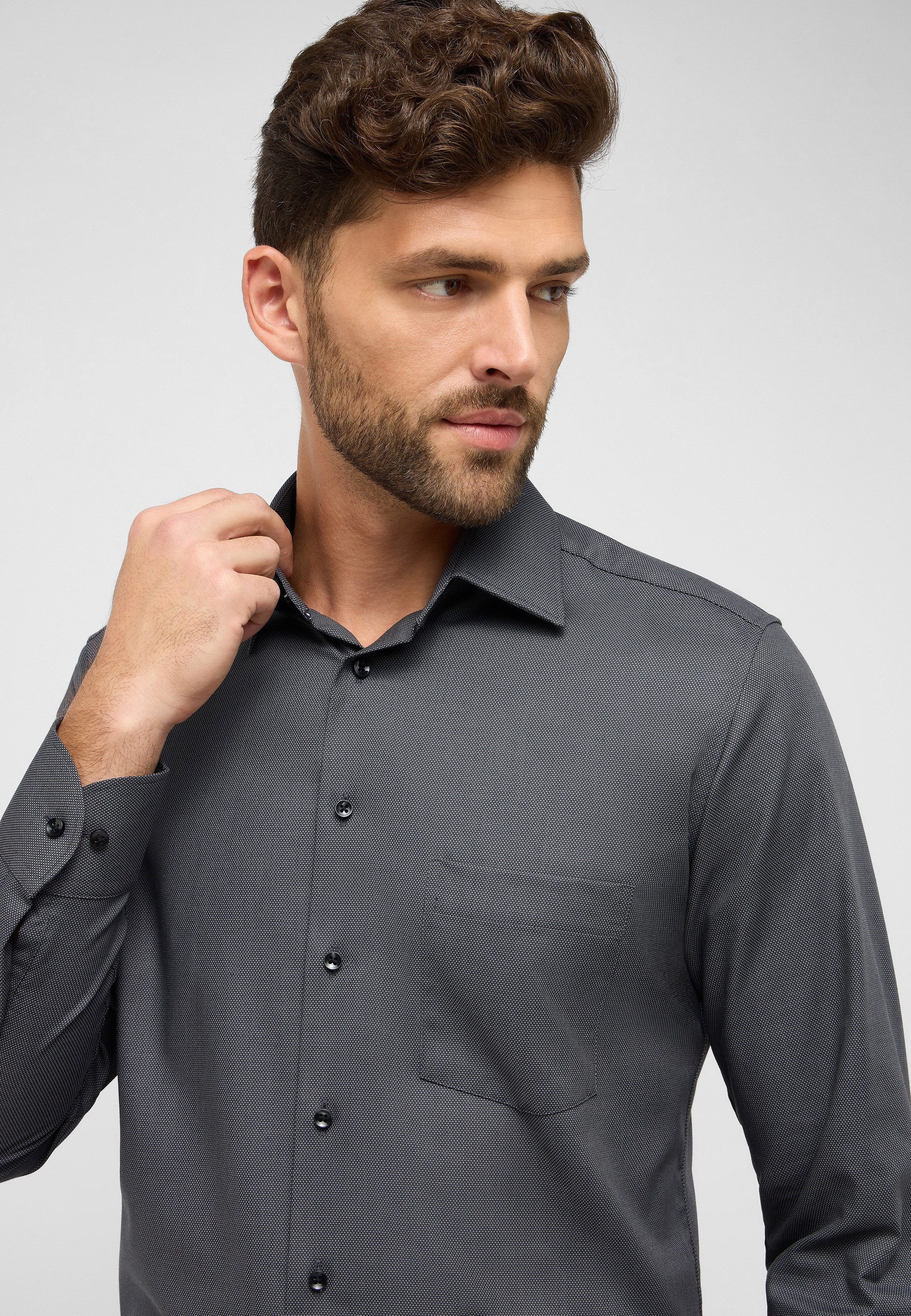 Eterna Overhemd met lange mouwen MODERN FIT NON IRON (strijkvrij)