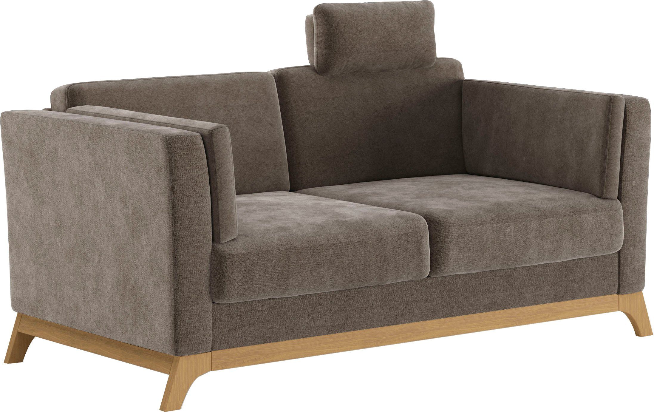 Home affaire 2,5-zitsbank Viva optioneel met houten frame van eikenhout