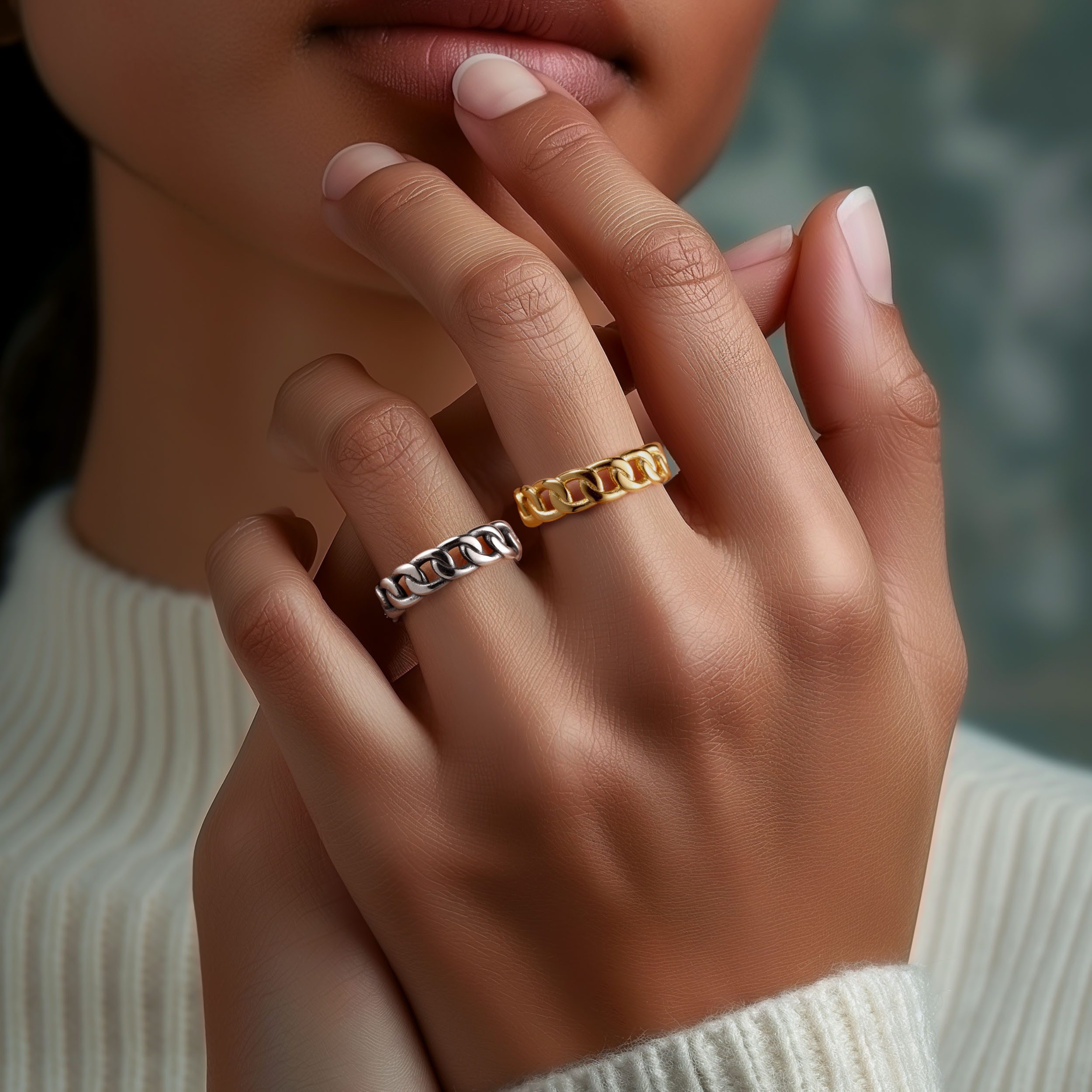 Firetti Ring Sieraad cadeau roestvrij staal ring damesring herenring schakelketting kleur