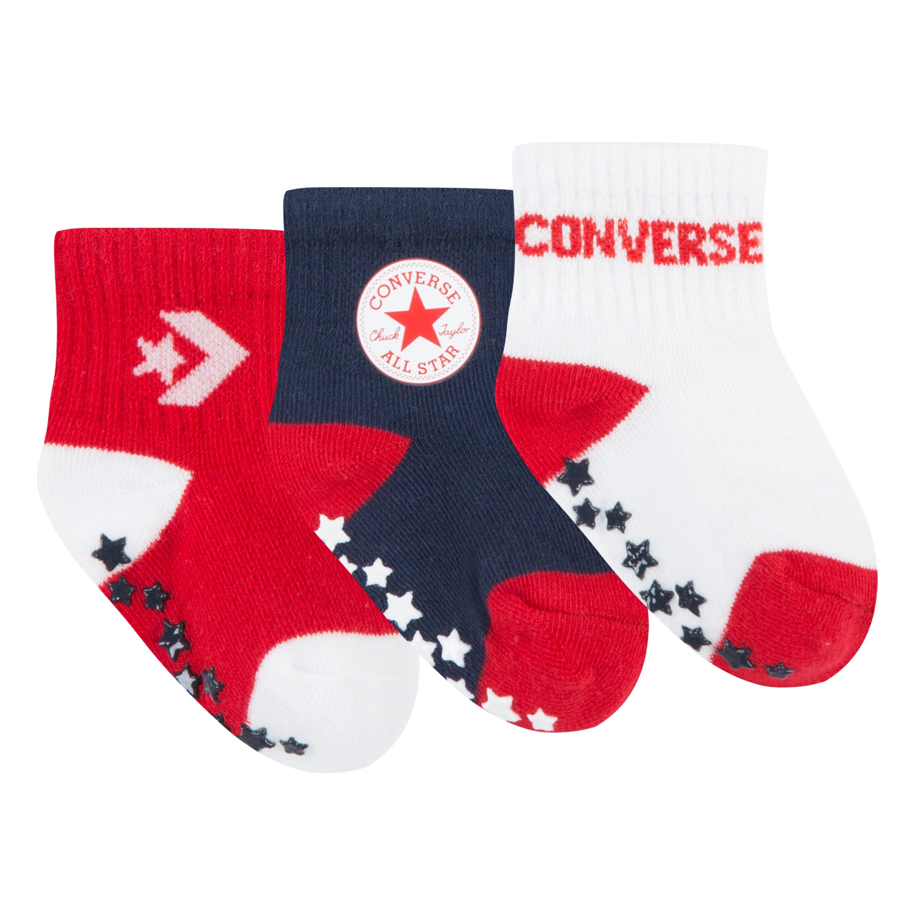 Converse ABS-sokken CONVERSE LOGO INFANT TODDLER NO SLIP QUARTER 3 PK (3 paar)