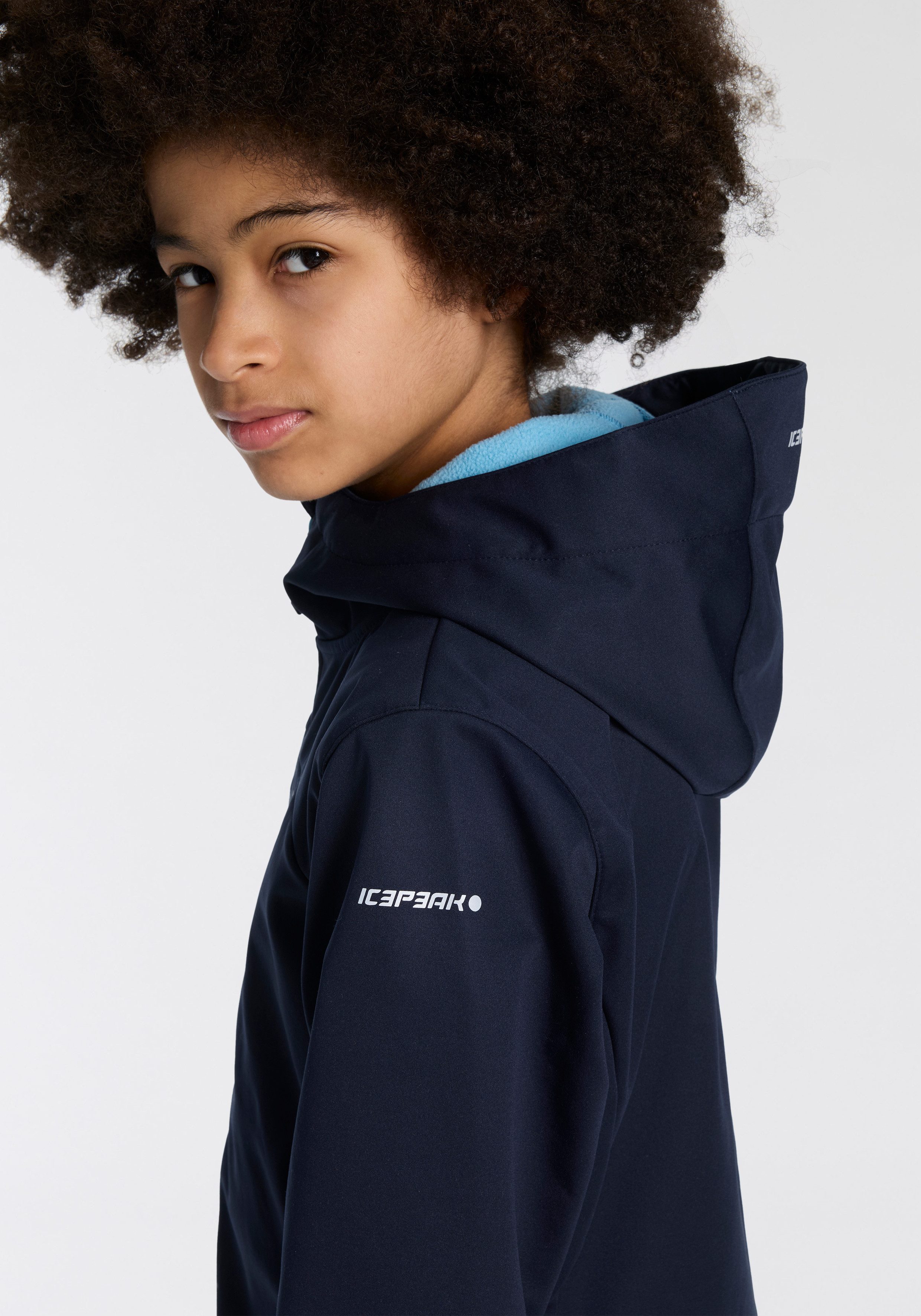 Icepeak Softshell-jack KULM JR met modieuze logo-opschriften (1 stuk)