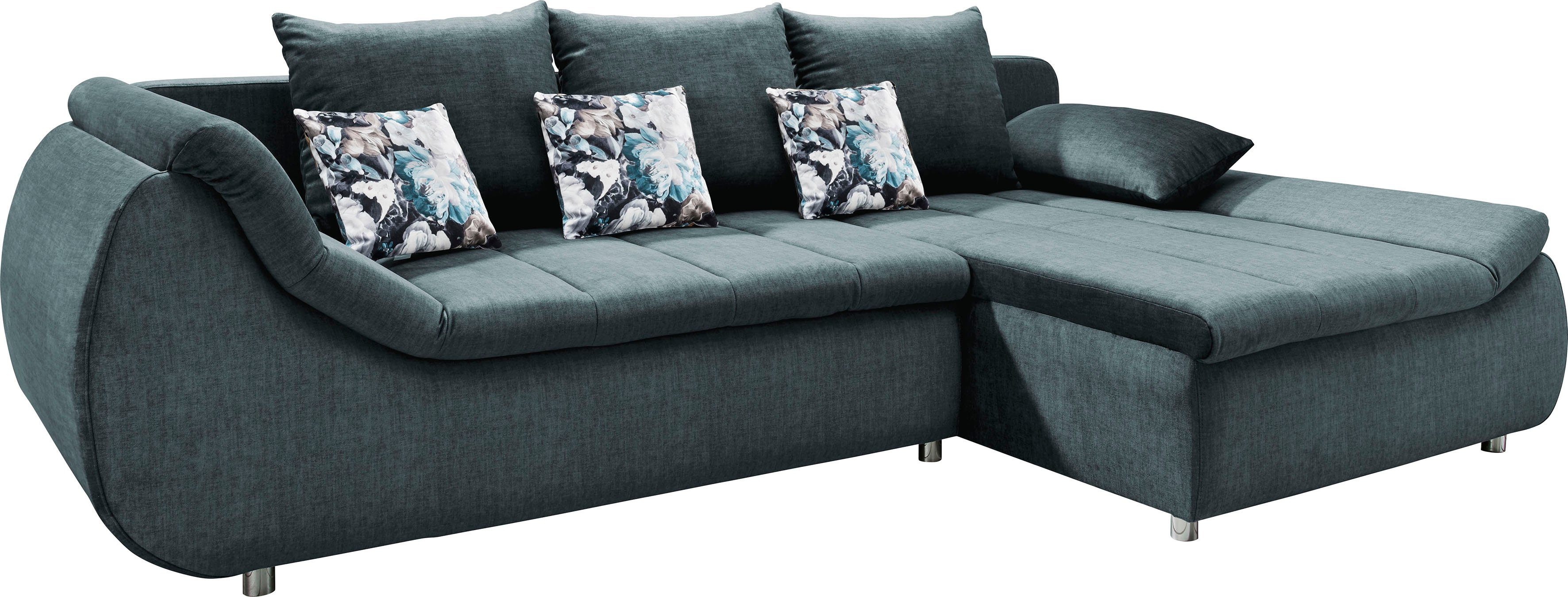 INOSIGN Hoekbank Imola elegant en modern, actuele stiksels in de zitting, comfortabel, L-vorm