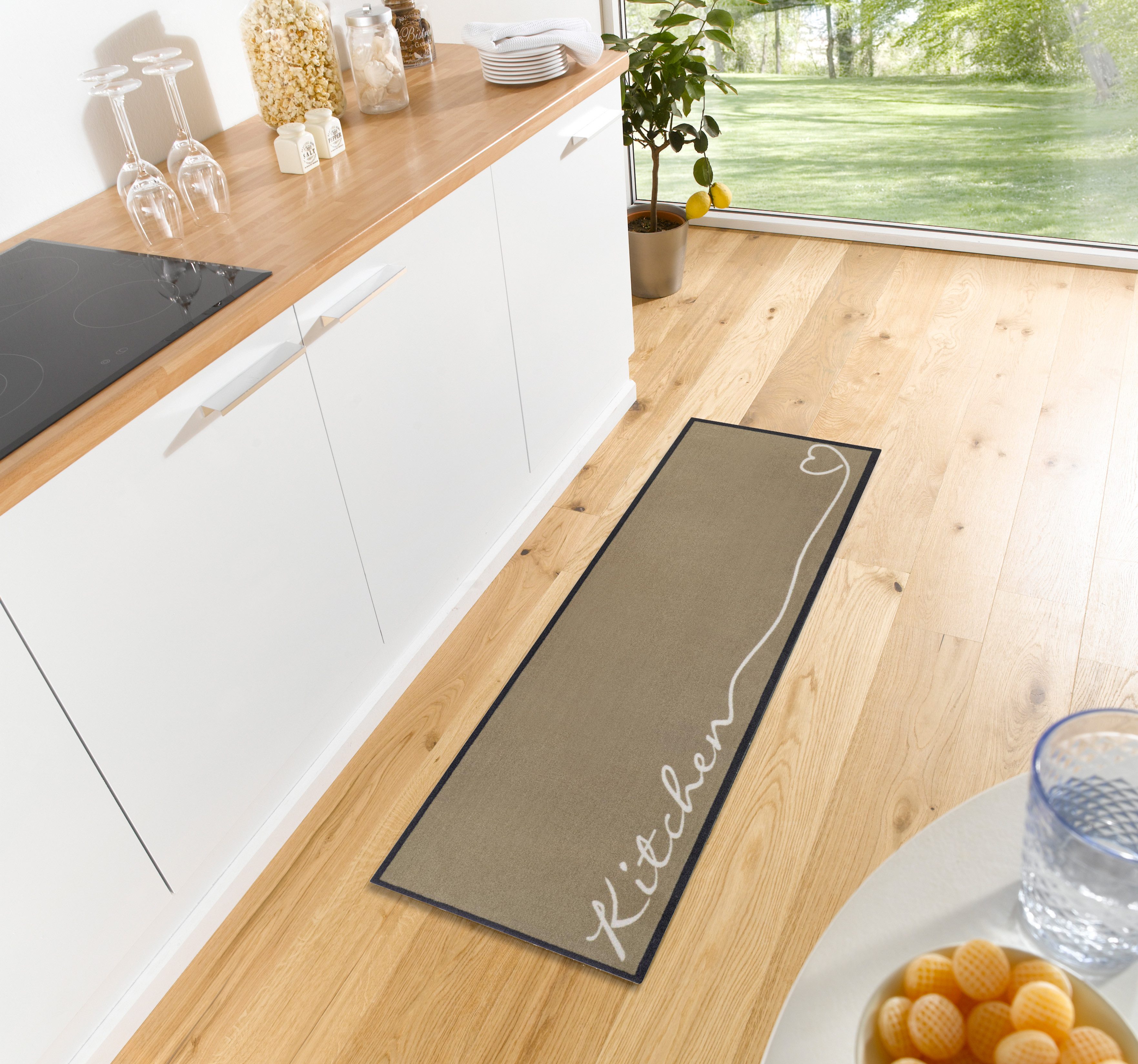 HANSE Home Keukenloper Kitchen hart Loper, antislip, keukenkleed, keuken, vloerkleed, gemakkelijk in onderhoud