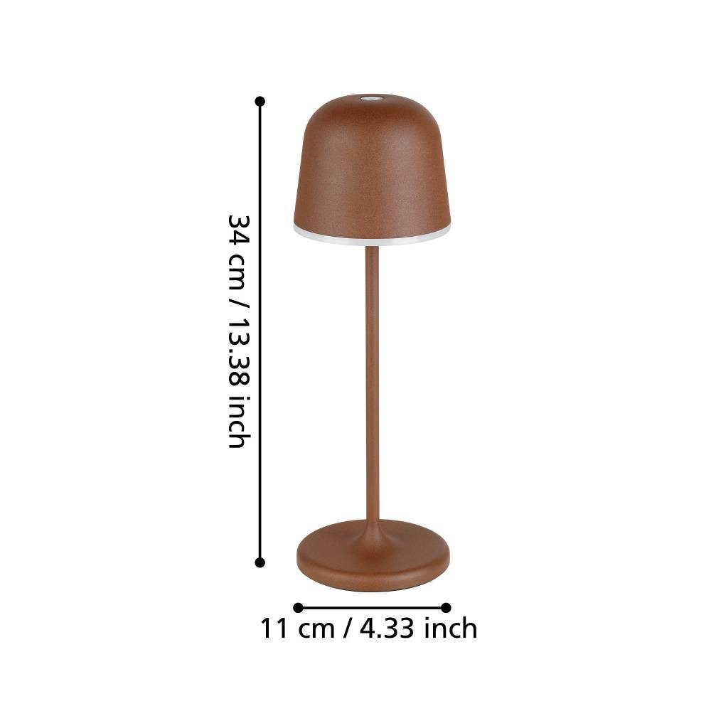 EGLO Tafellamp MANNERA Nachttafellamp touch dimbaar, draadloos, tafellamp, USB-poort, IP54 (1 stuk)