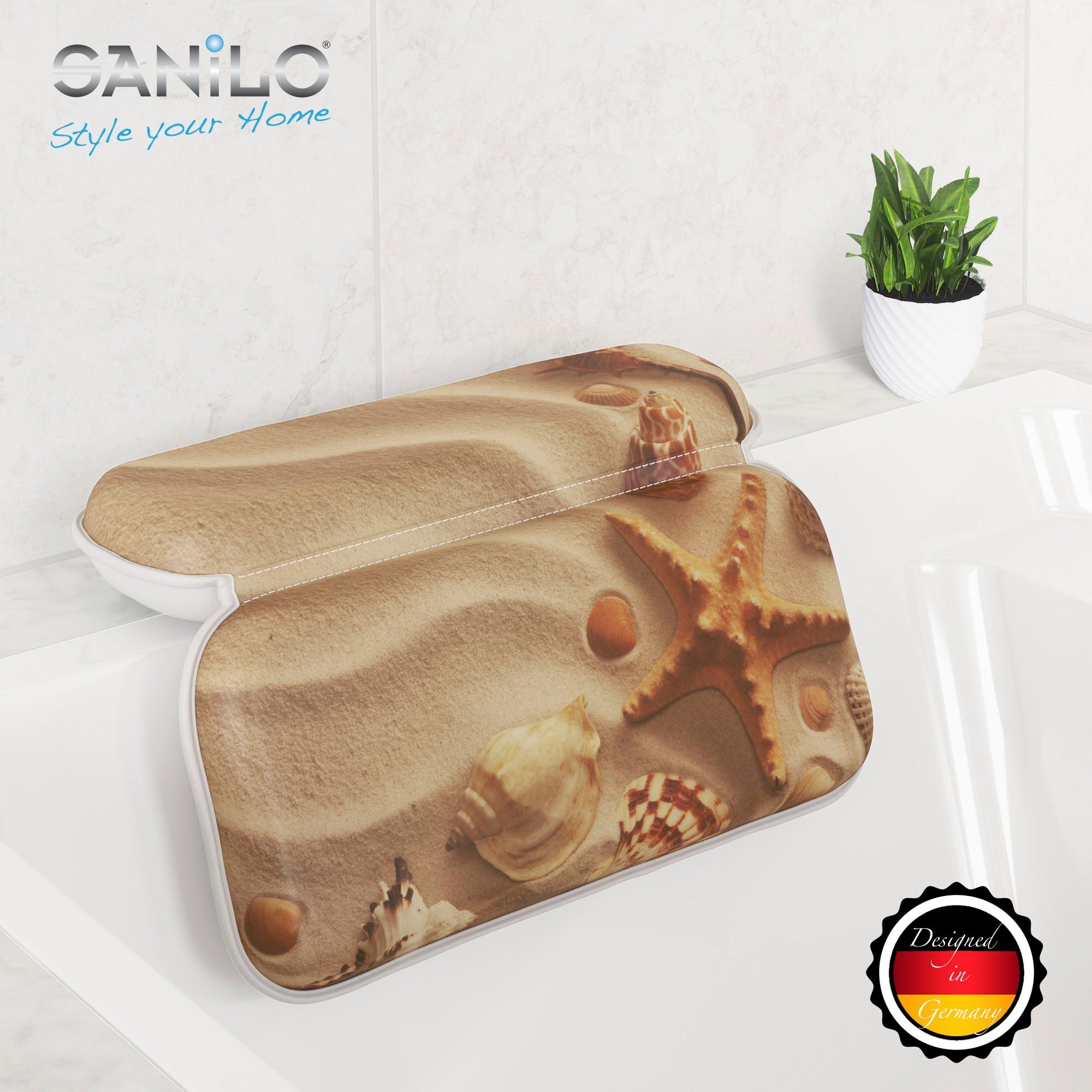 Sanilo Nekkussen Badkussen Sanibel comfortabel, antislip, volle kleuren, met 7 prima zuignappen