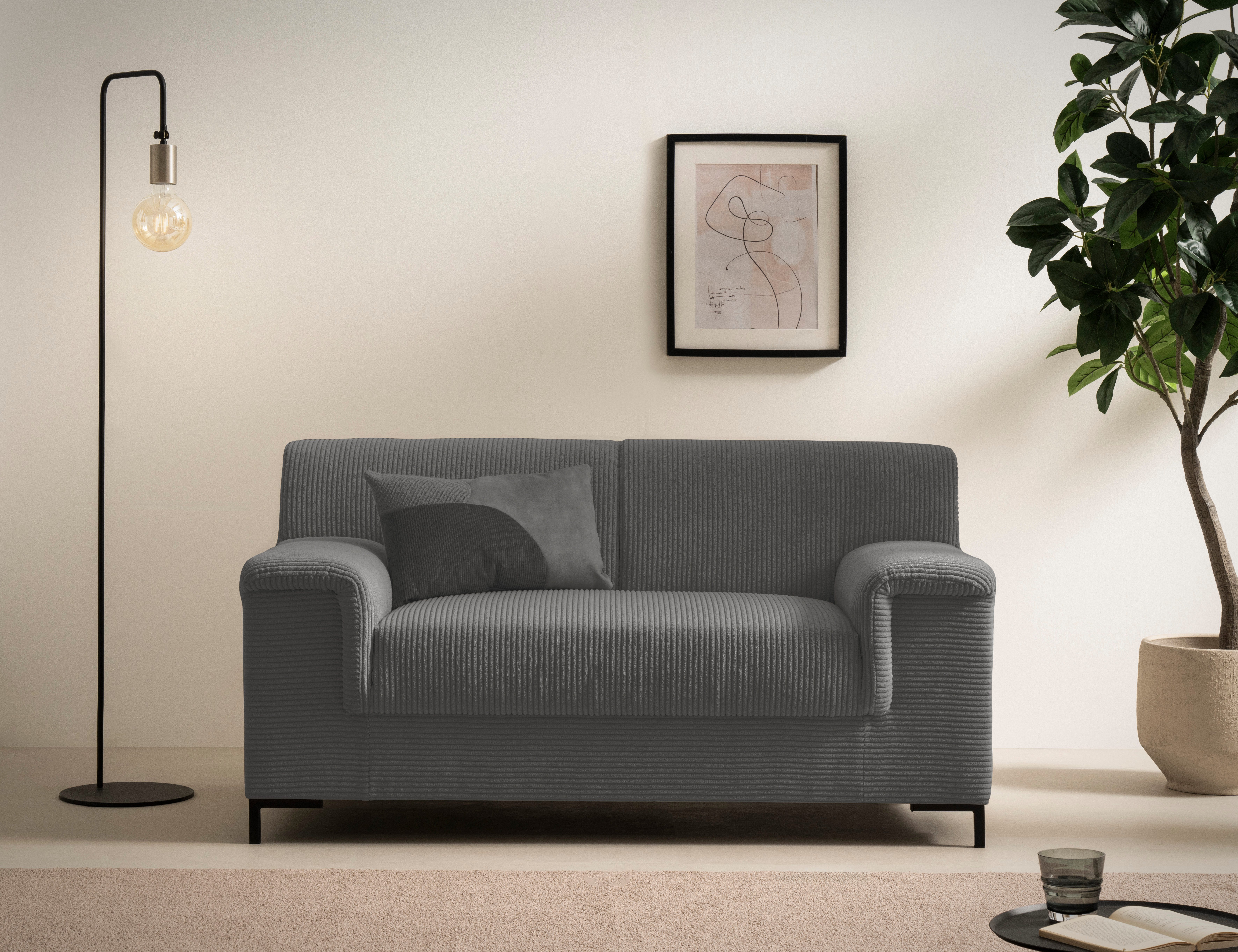 INOSIGN 1,5-zits Jamie 2 BxDxH: 144x81x76 cm, ook in Cord tijdloos, modern, met comfortabel verend systeem xxl fauteuils grijs