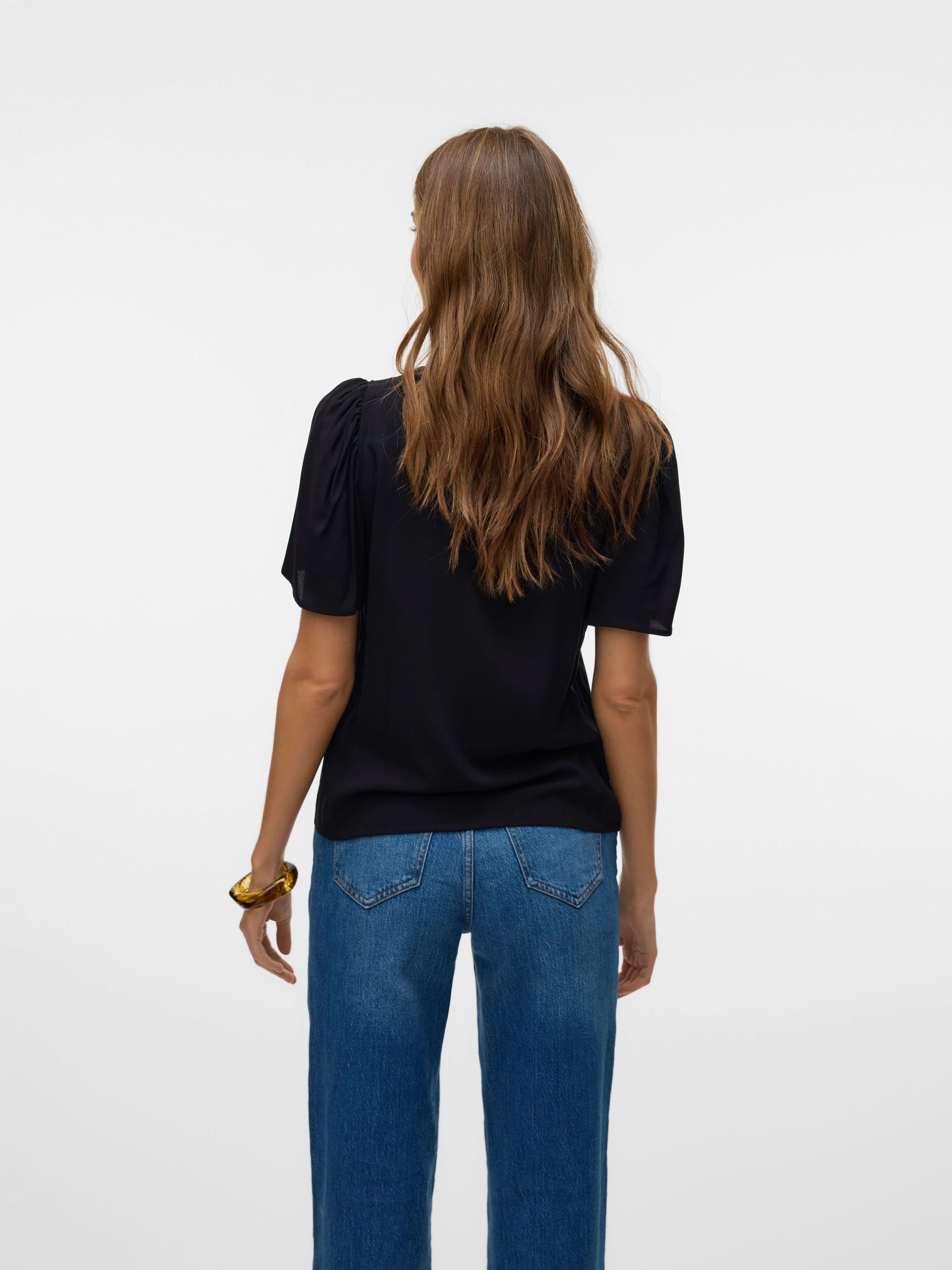 Vero Moda Blouse met korte mouwen VMALBA SS V-NECK SHIRT WVN GA