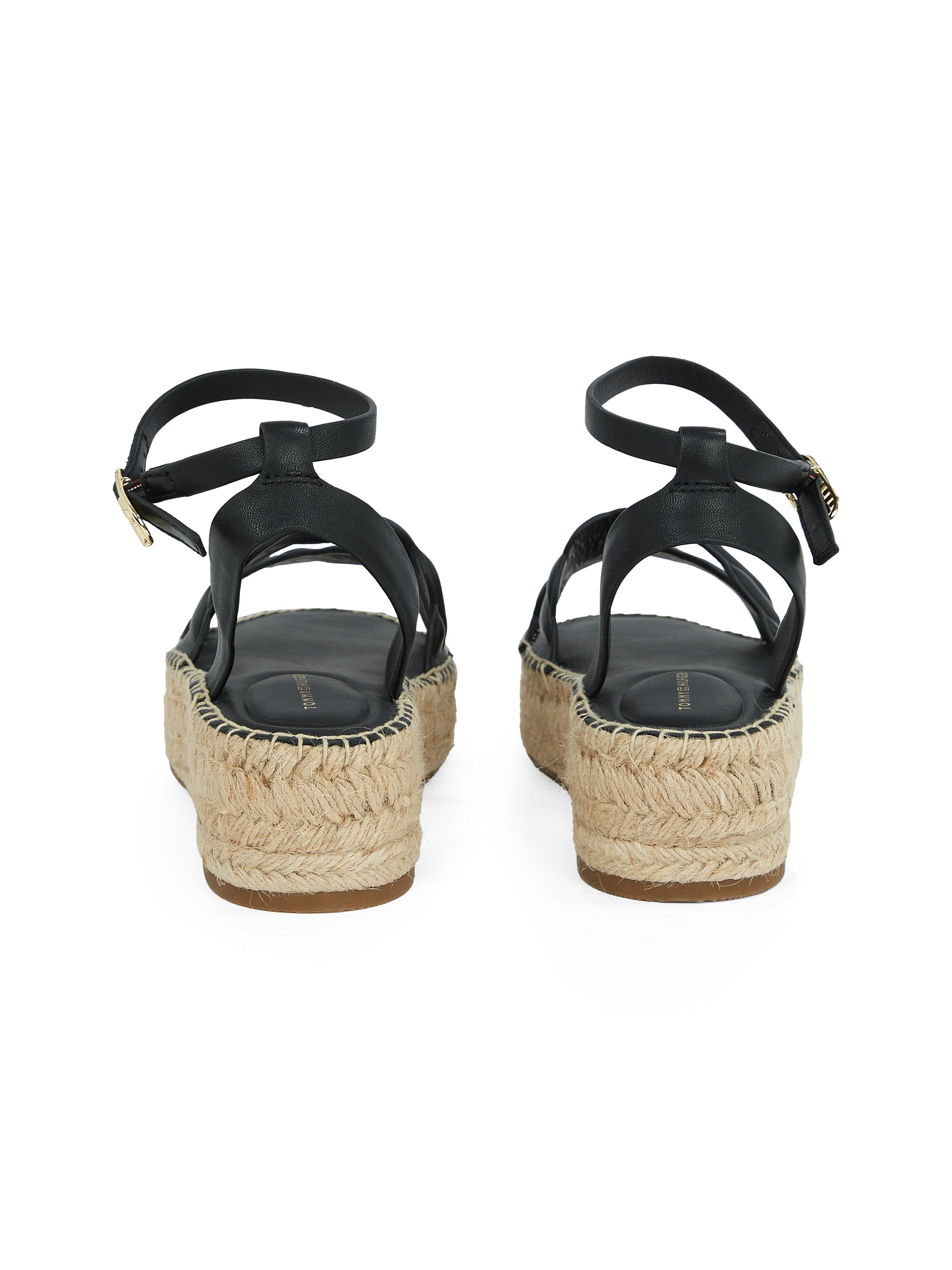 Tommy Hilfiger Sleehaksandaaltjes LEATHER ROPE REAL ESPAD SANDAL , plateau, zomerschoen, bandjessandaal met verstelbare gesp