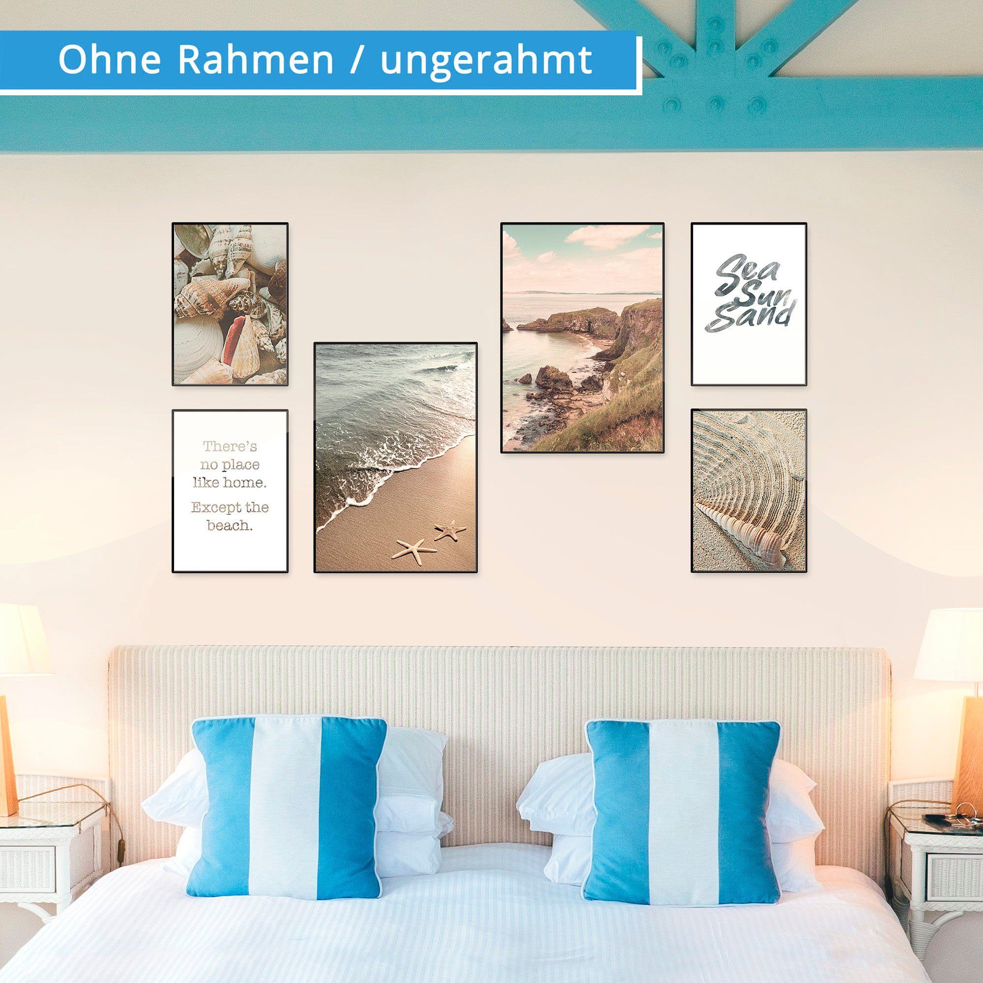 Artland Poster Vakantiegevoelens Poster, artprint, wandposter (6 stuks)