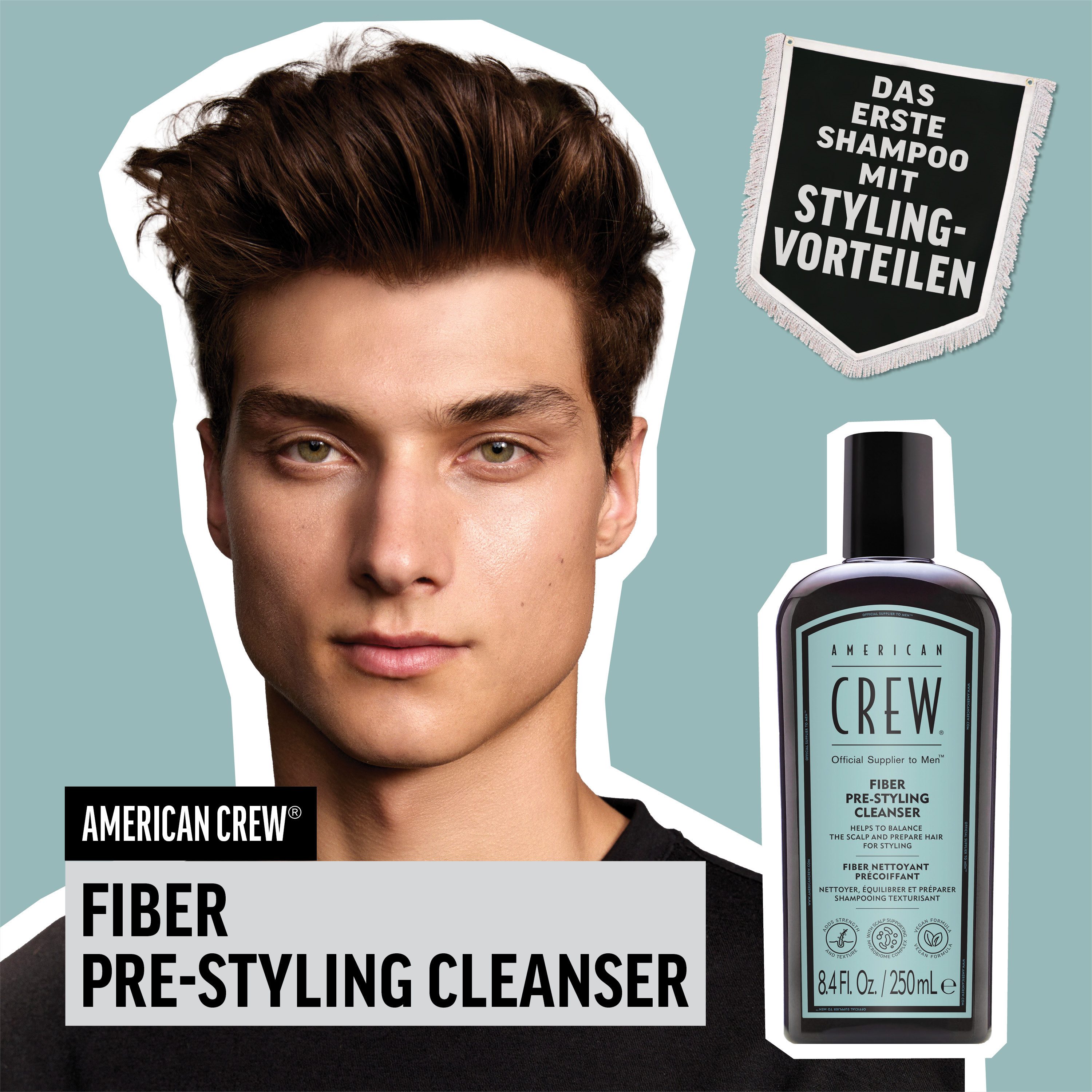 American Crew Haarshampoo Fiber Pre-Styling Cleanser Shampoo 250ml (1-delig)