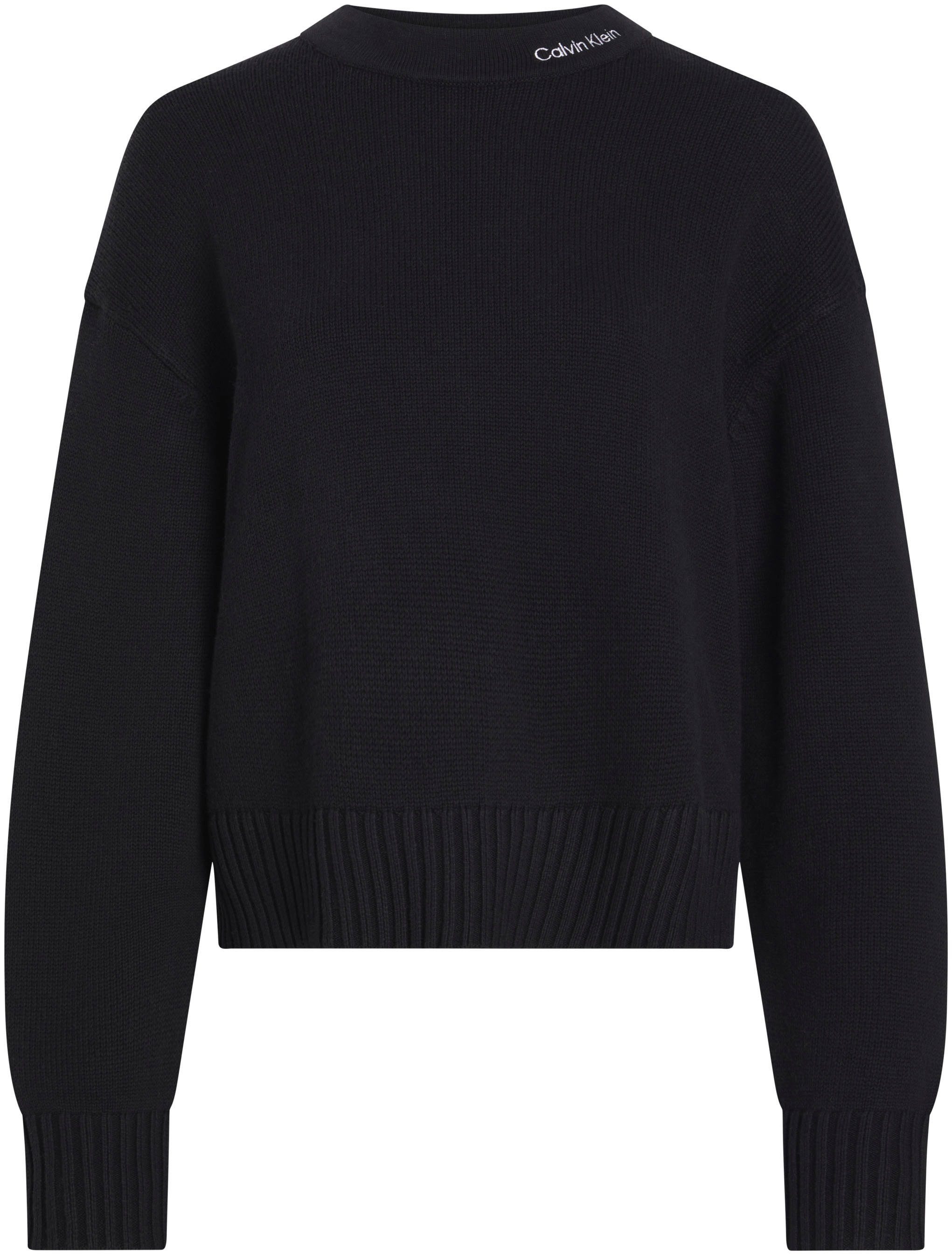 Calvin Klein Gebreide trui LOGO EMBRO SWEATER met geborduurd logo