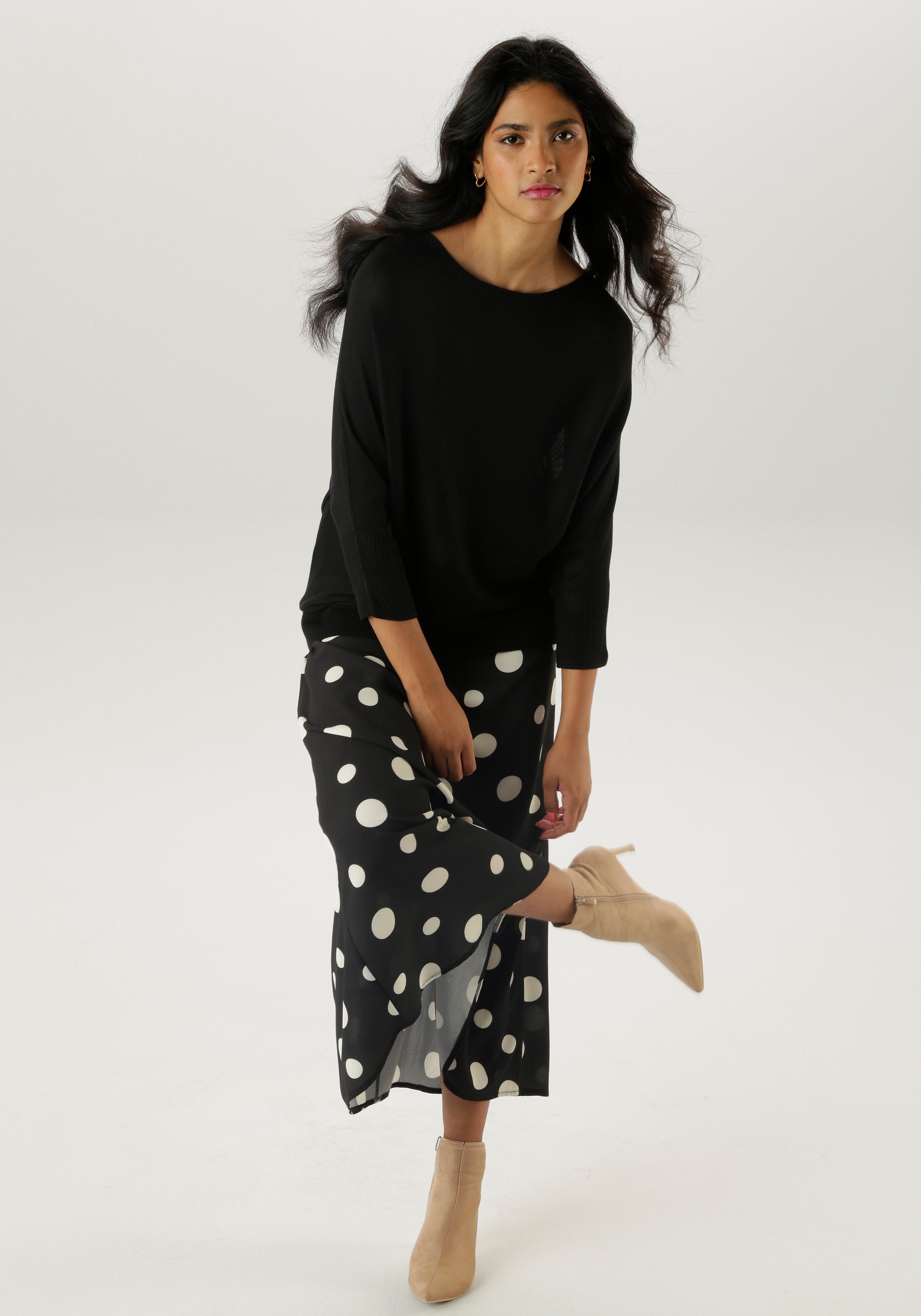 Aniston SELECTED Gebreide trui met boothals - nieuwe collectie