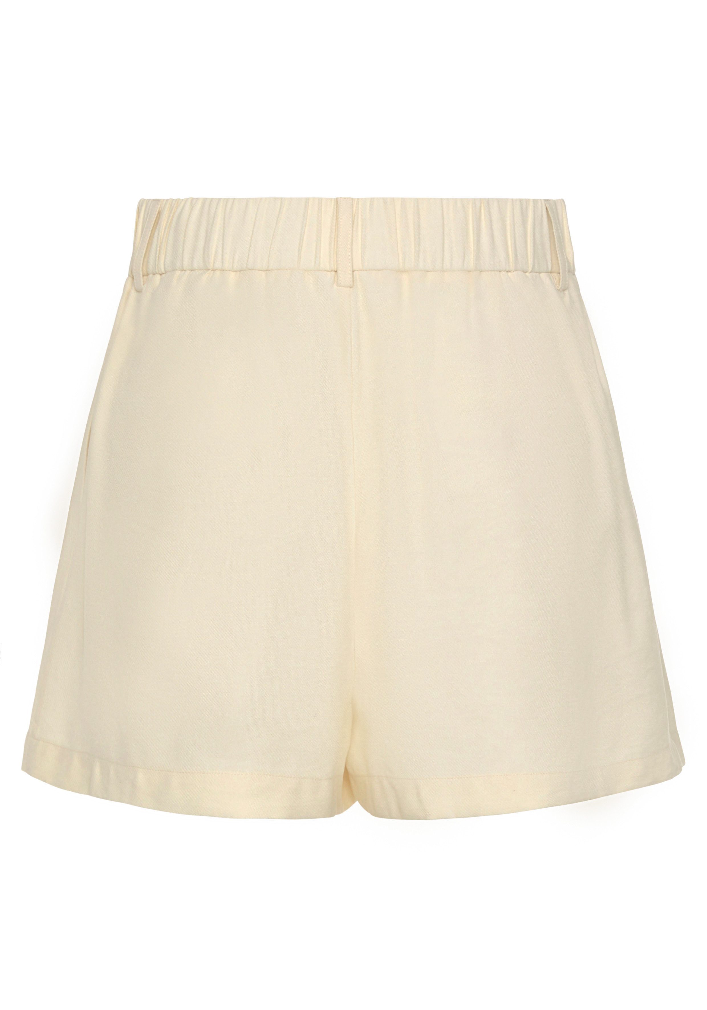Lascana Geweven short met plooien korte stofbroek met zakken elegant