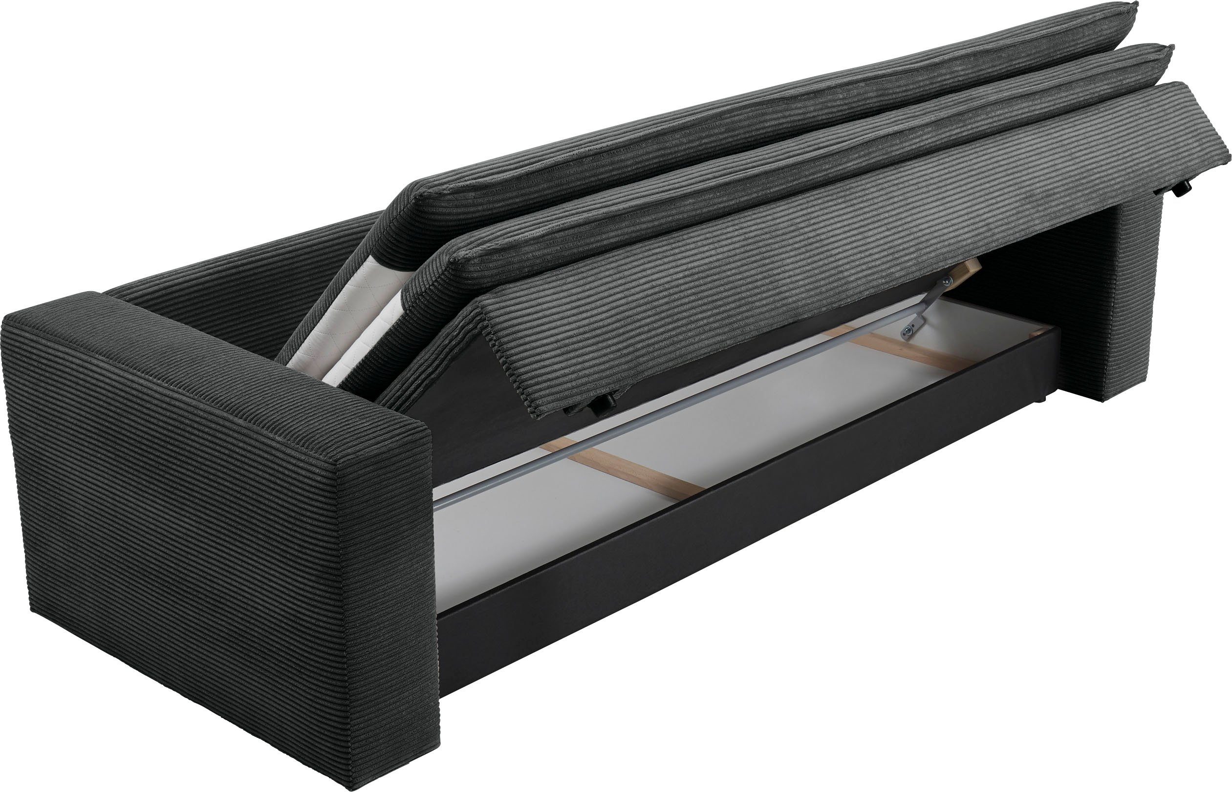Places of Style Zithoek PIAGGE 3-zitsbank met slaapfunctie en loveseat-hocker als set (2-delig)
