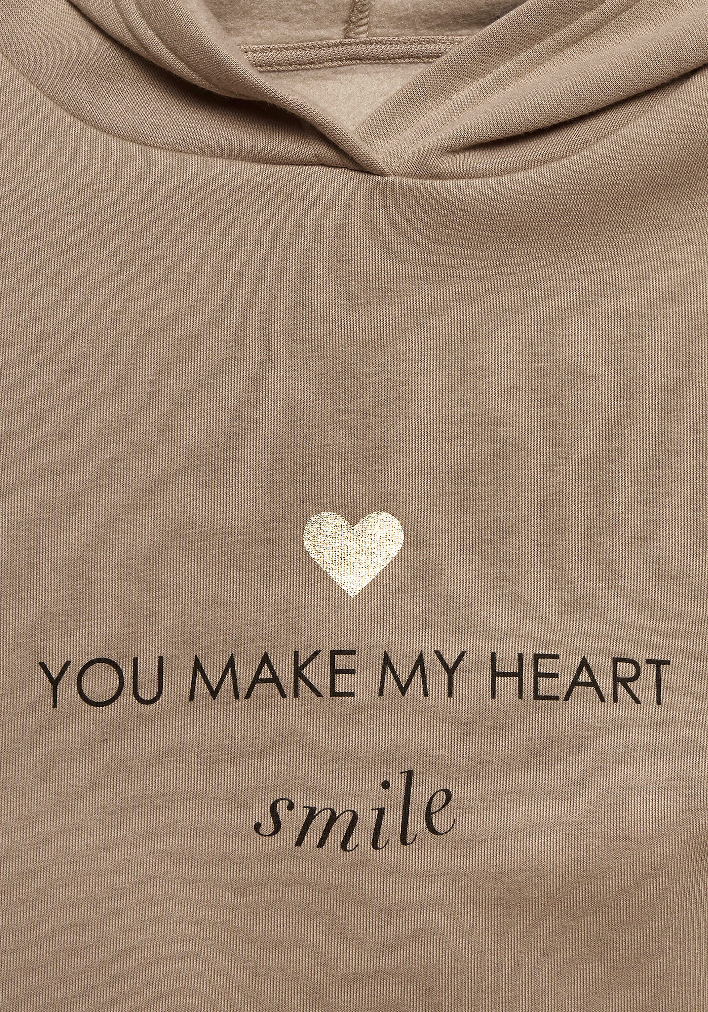 Lascana Hoodie Lounge- capuchontrui met print voor loungewear