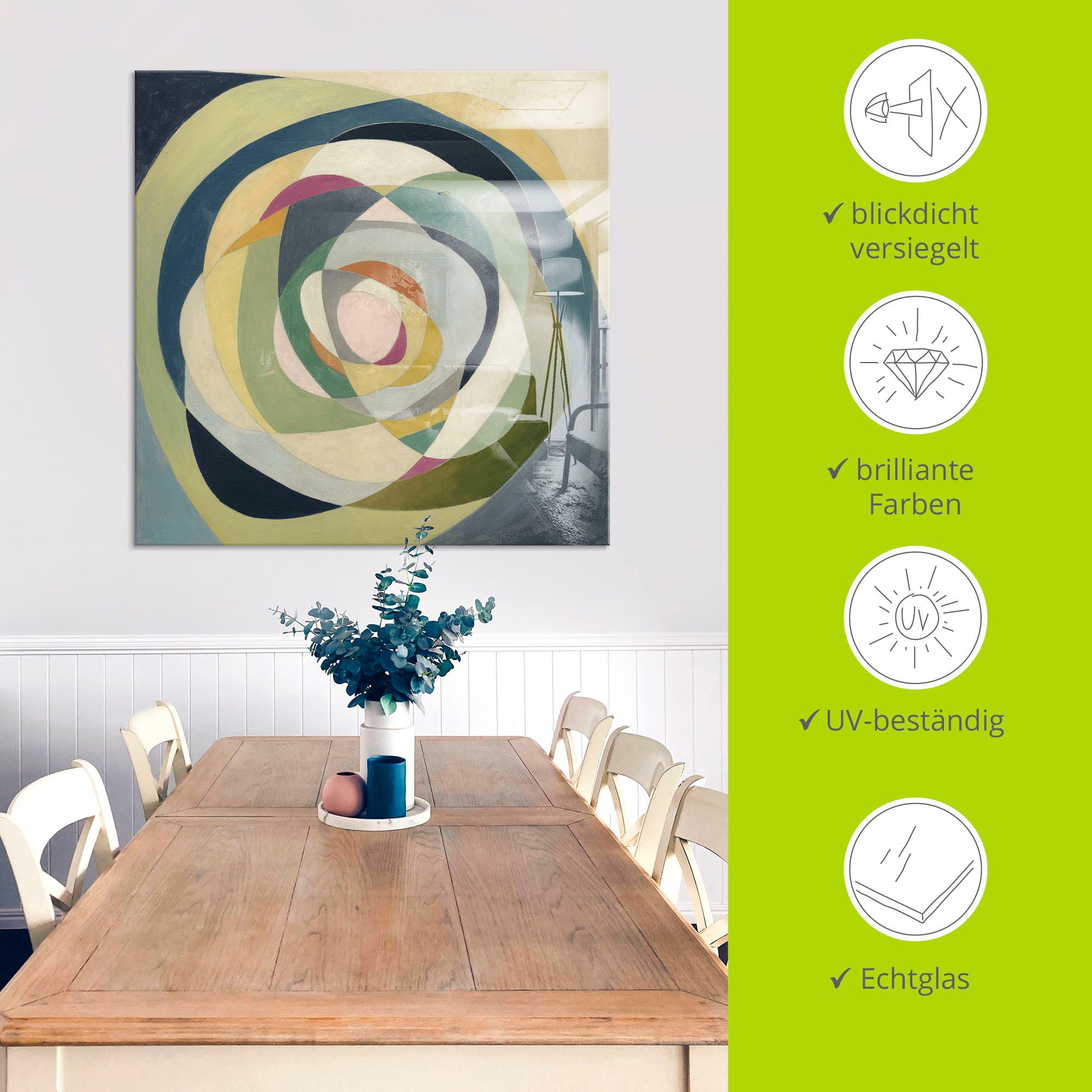 Artland Print op glas Door het glas I in verschillende maten