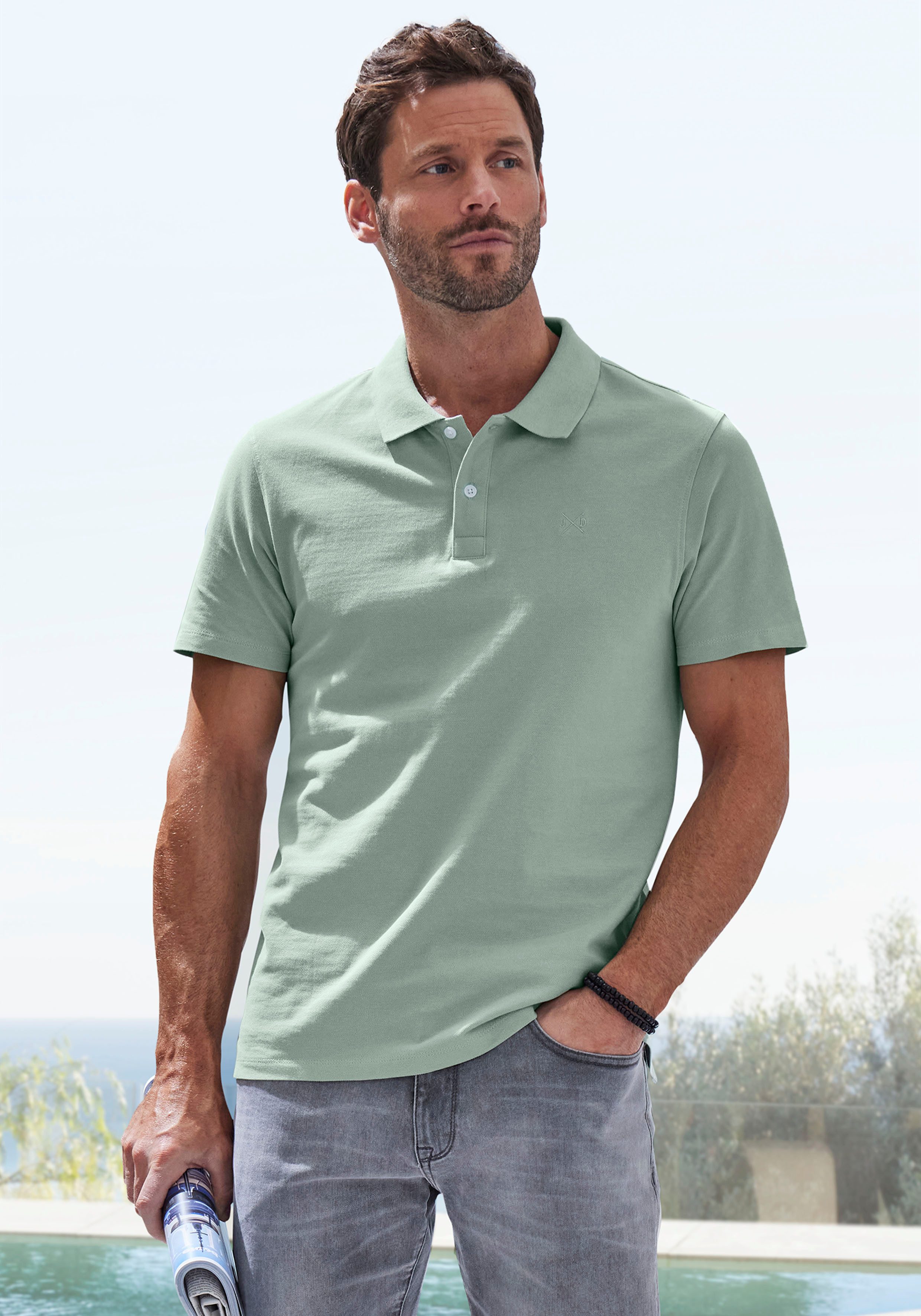 John Devin Poloshirt met subtiele hoogwaardige logoborduursel - 2-pack voordeel (2-delig, In set van 2)