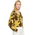 comma gedessineerde blouse van satijn met all-over print bruin