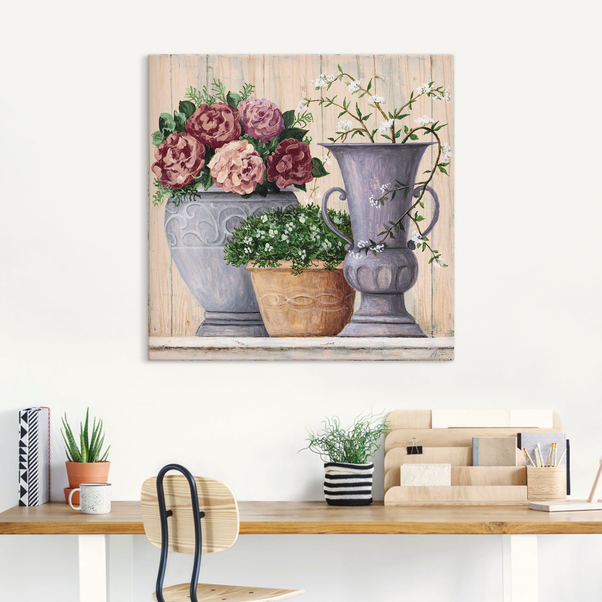 Artland Artprint Antieke bloemen_licht als artprint van aluminium, artprint voor buiten, artprint op linnen, poster, muursticker