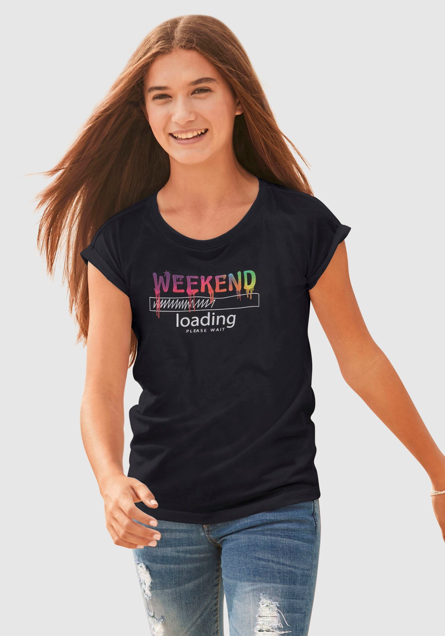 KIDSWORLD T-shirt WEEKEND loading...please wait Korte mouwen, wijde pasvorm, bedrukt uiterlijk,...