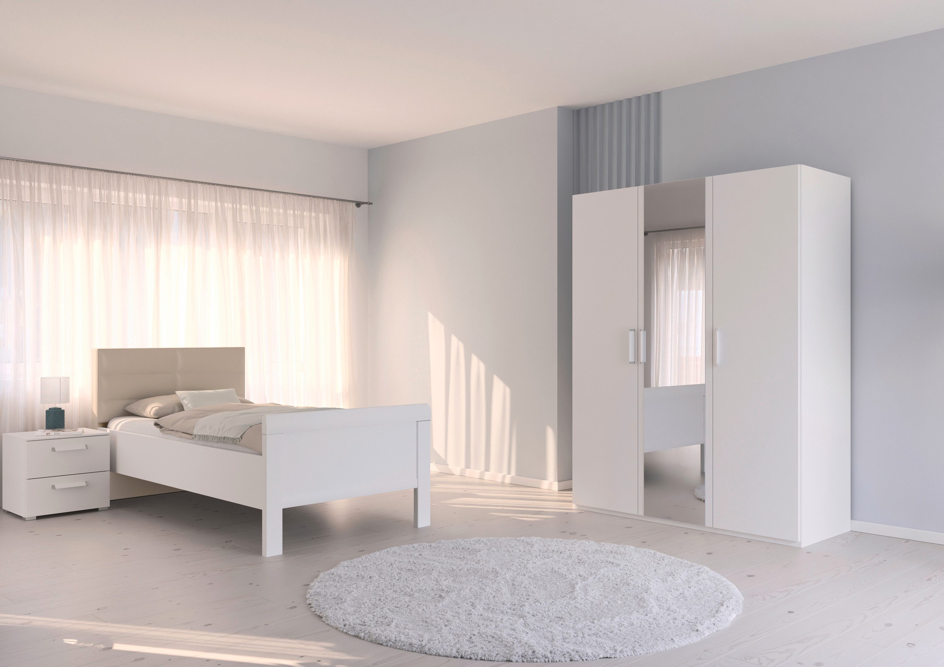 rauch Slaapkamerserie Compleet slaapkamer EVELYN Kast en bed in 2 breedtes, nachtkastje met 2 lades MADE IN GERMANY (set, 3-delig)