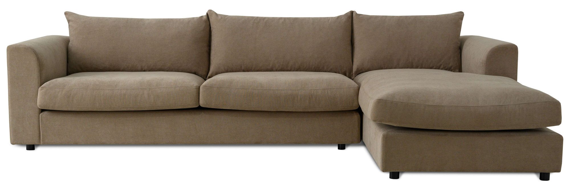 LeGer Home by Lena Gercke Hoekbank Avelina Breedte 297 cm, in cord- en chenille-stof, rugkussen met veren (2-delig)