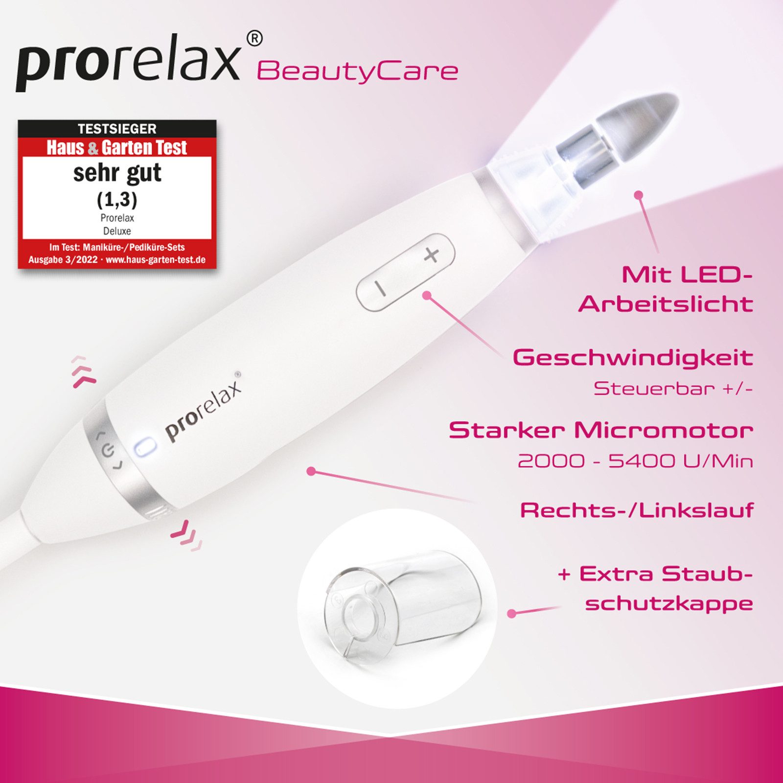 prorelax Manicure-/pedicureset 52248 Deluxe 15 opzetstukken, met aluminium koffer