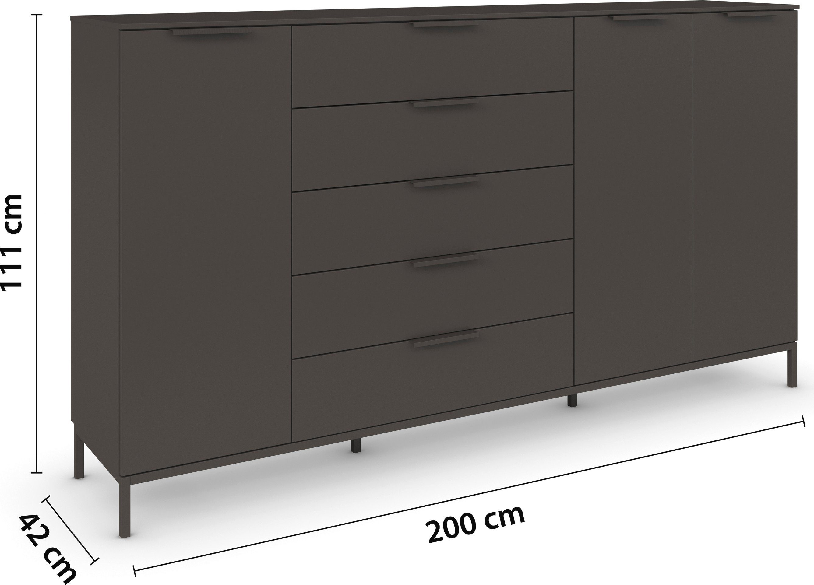 rauch Kast met laden en deuren Flipp 3 deurs met 5 laden en soft-close functie
