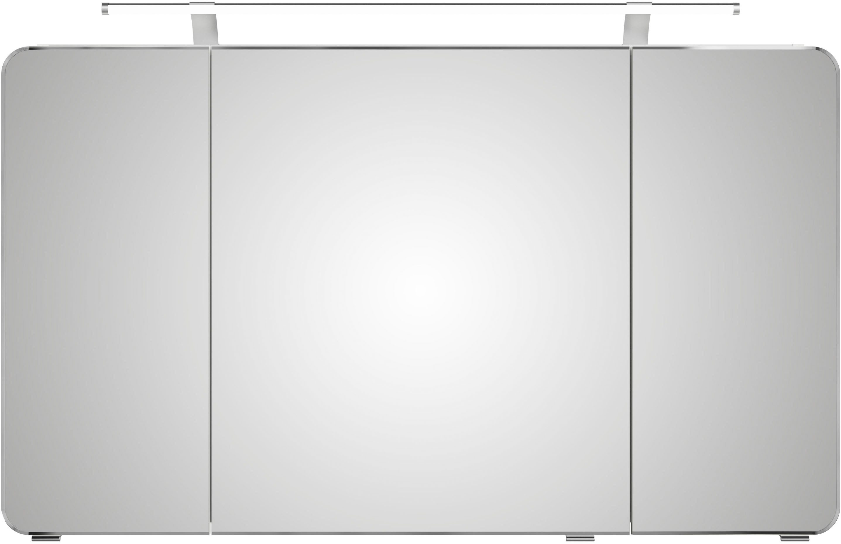 Saphir Spiegelkast Serie 4005 badkamer spiegelkast incl. LED-opbouwlamp Badkast 120 cm breed, 3 deuren, 6 glazen legplanken, incl. deurdemper